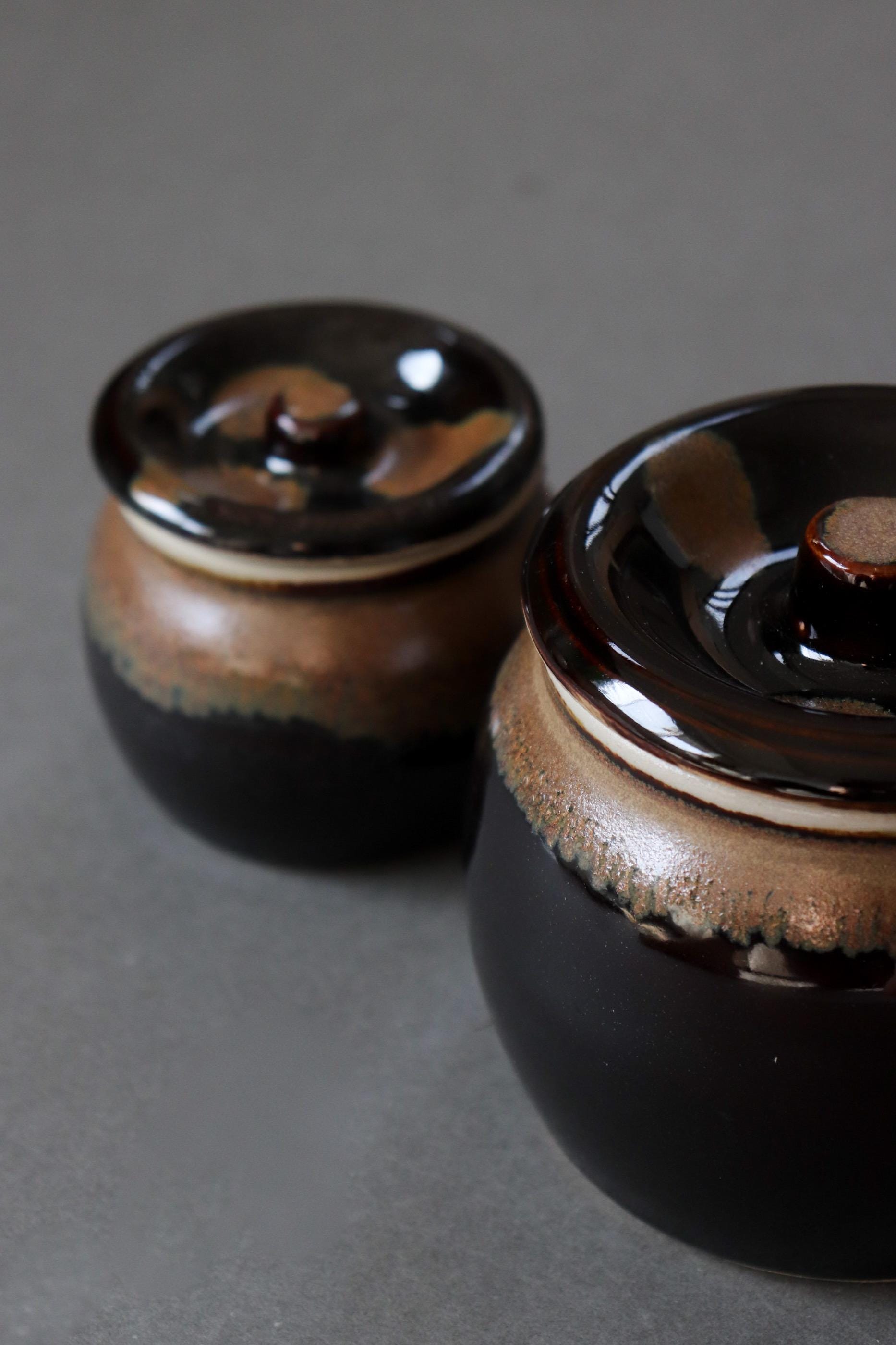 Japanese Mino Ware Lidded Storage Jar | Ceramic Miso Crock | Garlic Keeper | Pickle Jar | Kitchen Canister | Made in Japan