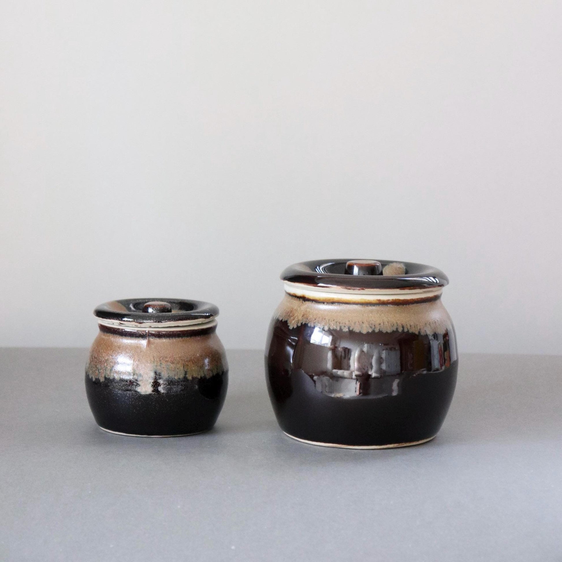 Japanese Mino Ware Lidded Storage Jar | Ceramic Miso Crock | Garlic Keeper | Pickle Jar | Kitchen Canister | Made in Japan