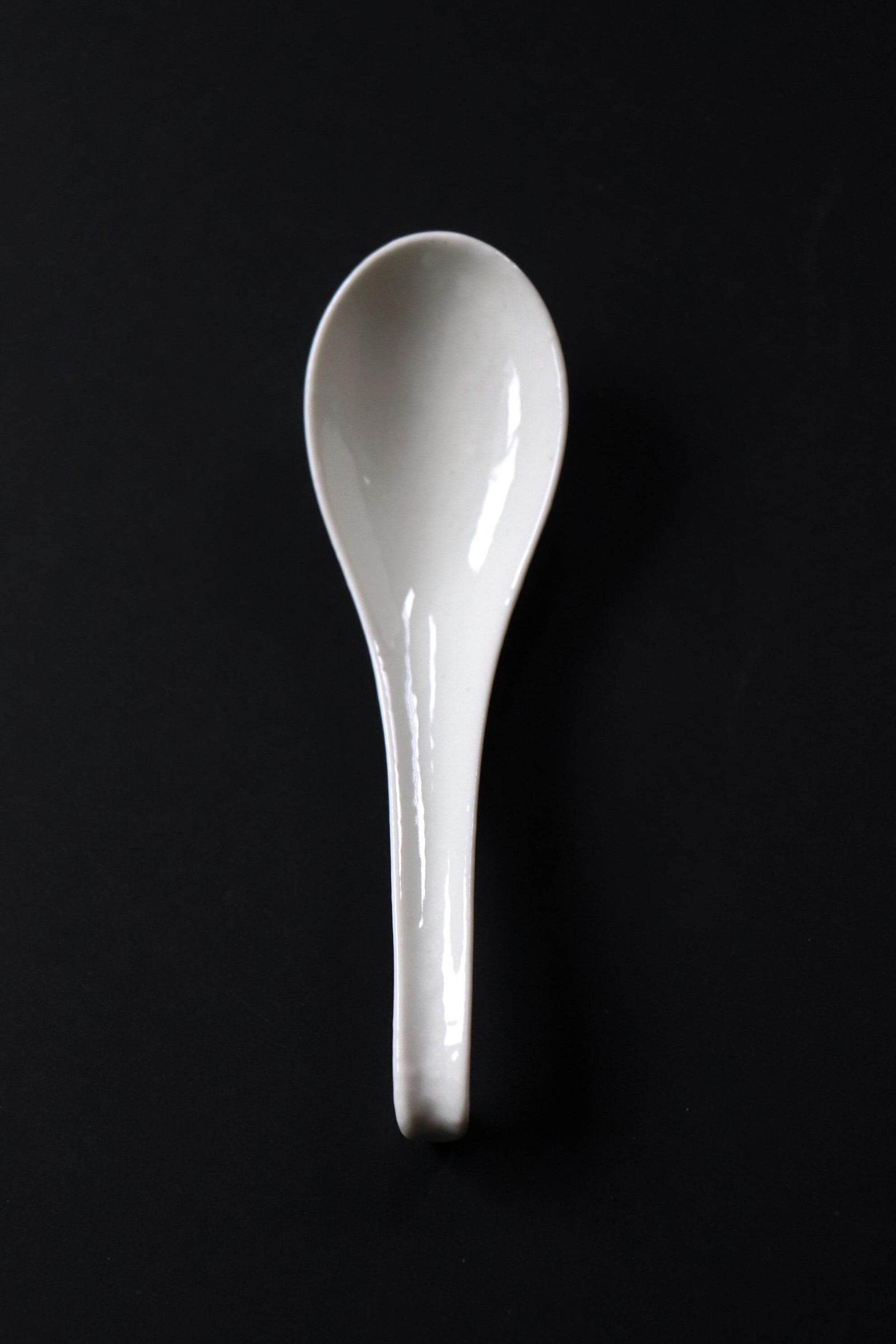 Japanese Mino Ware Ceramic Soup Spoon, Kohiki White Renge Spoon, Ramen and Hot Pot Spoon, Made in Japan