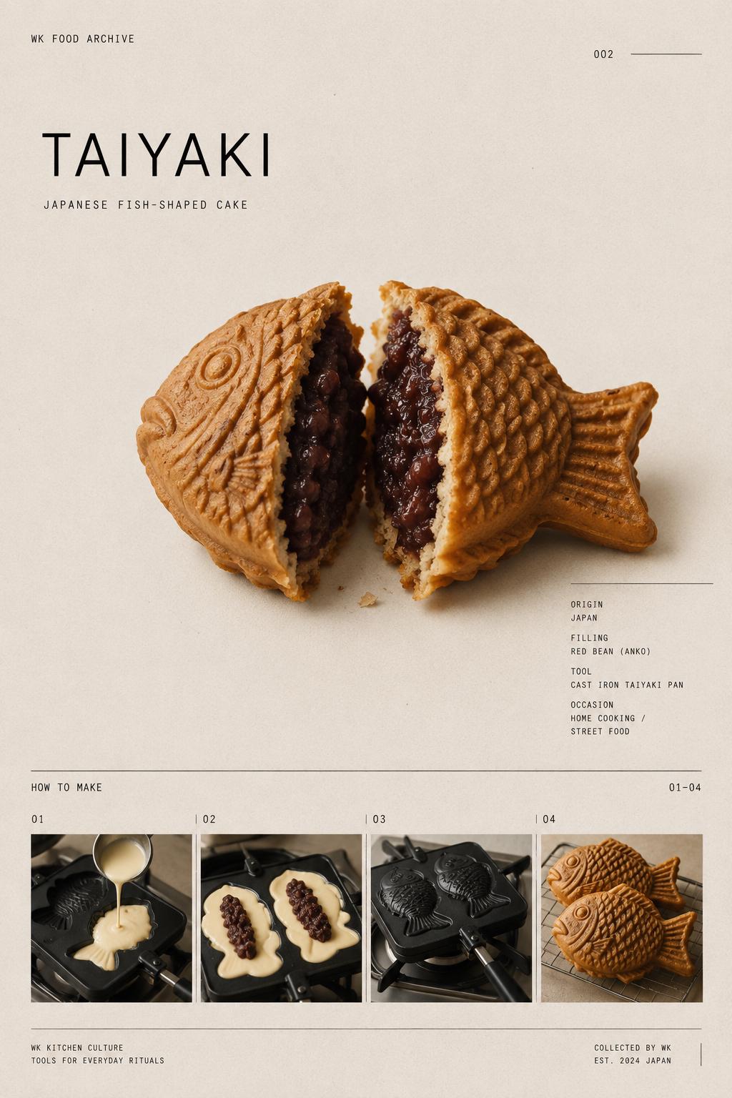 Japanese Taiyaki Pan for Gas Stove, Double Fish-Shaped Cake Maker, Nonstick Aluminum Mold, Japanese Street Food Cooking Tool