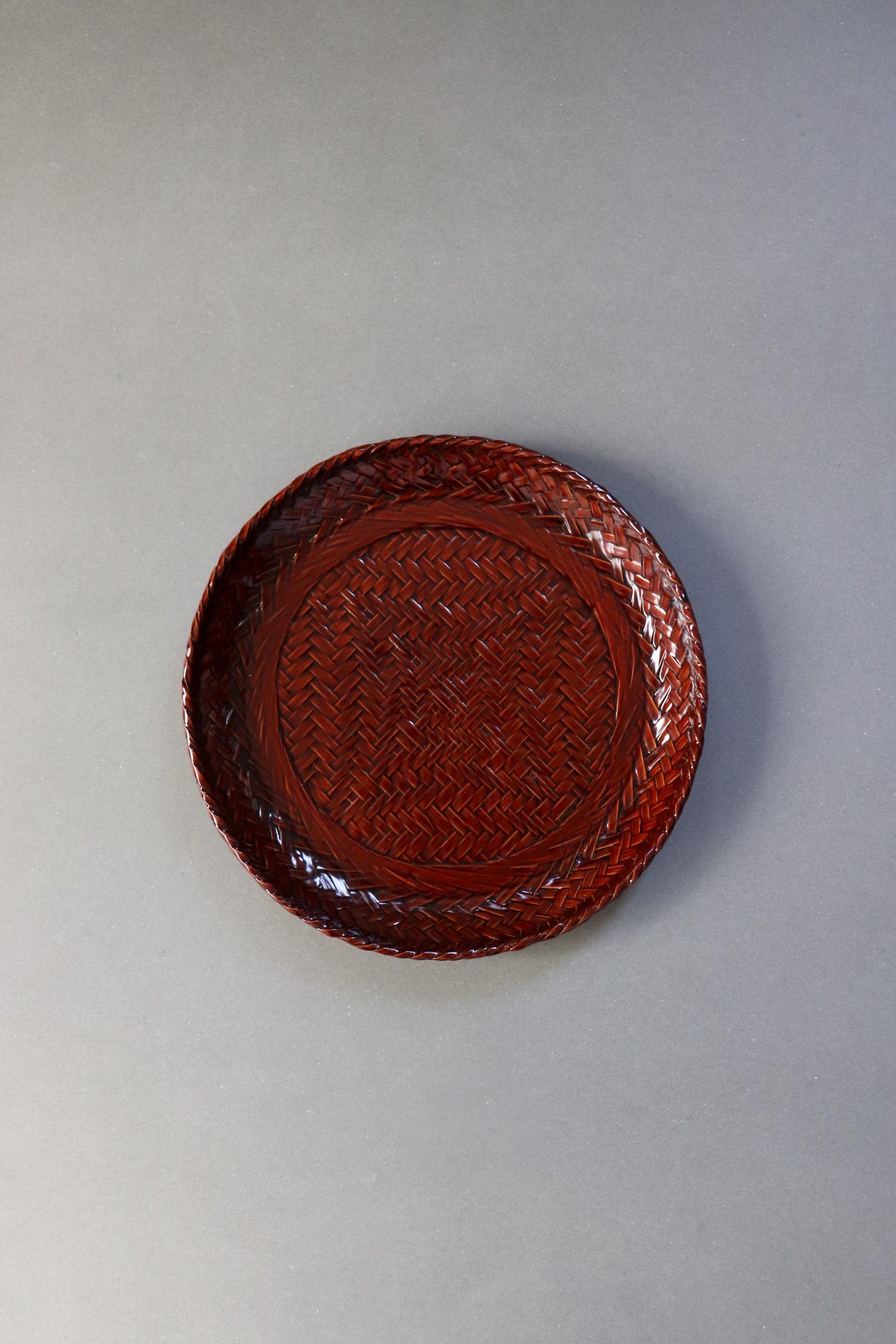 Vintage Japanese Lacquered Bamboo Tray | Ajiro Woven Serving Tray | Unused Japanese Bamboo Craft | Tea Tray | Made in Japan One of a Kind