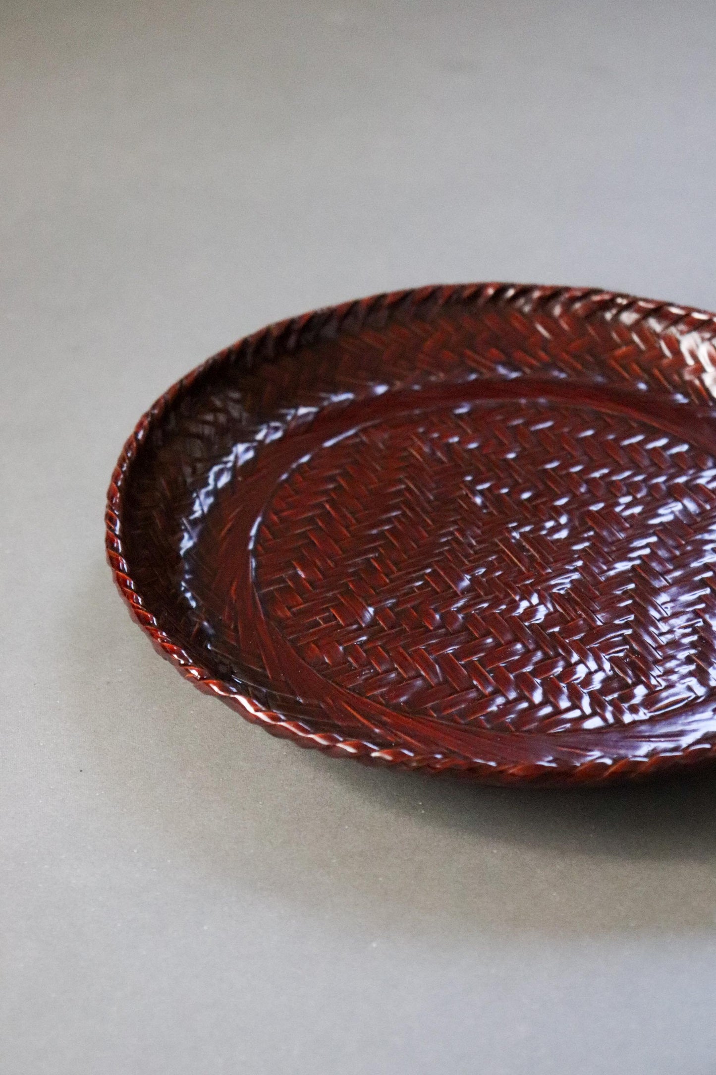 Vintage Japanese Lacquered Bamboo Tray | Ajiro Woven Serving Tray | Unused Japanese Bamboo Craft | Tea Tray | Made in Japan One of a Kind