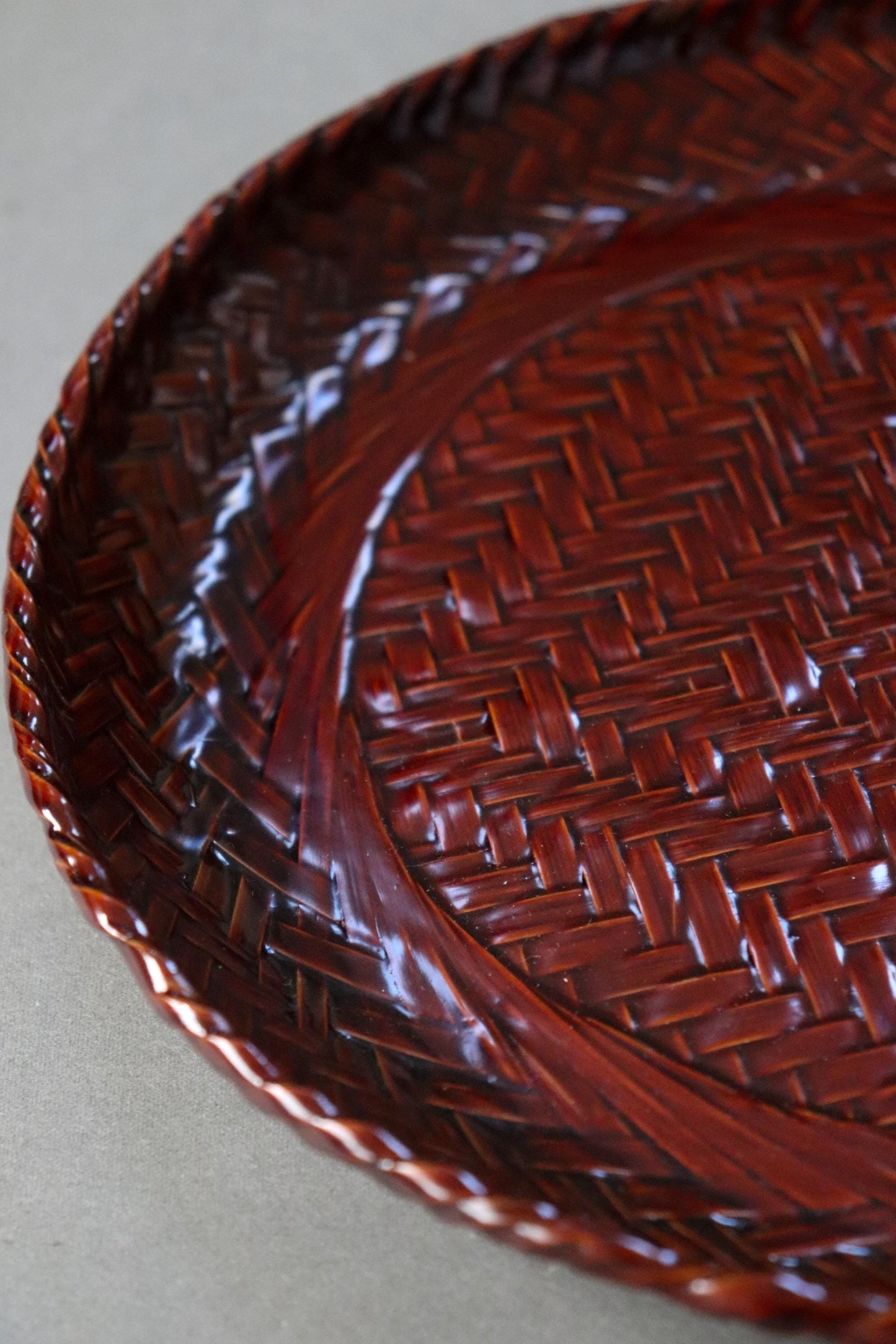 Vintage Japanese Lacquered Bamboo Tray | Ajiro Woven Serving Tray | Unused Japanese Bamboo Craft | Tea Tray | Made in Japan One of a Kind