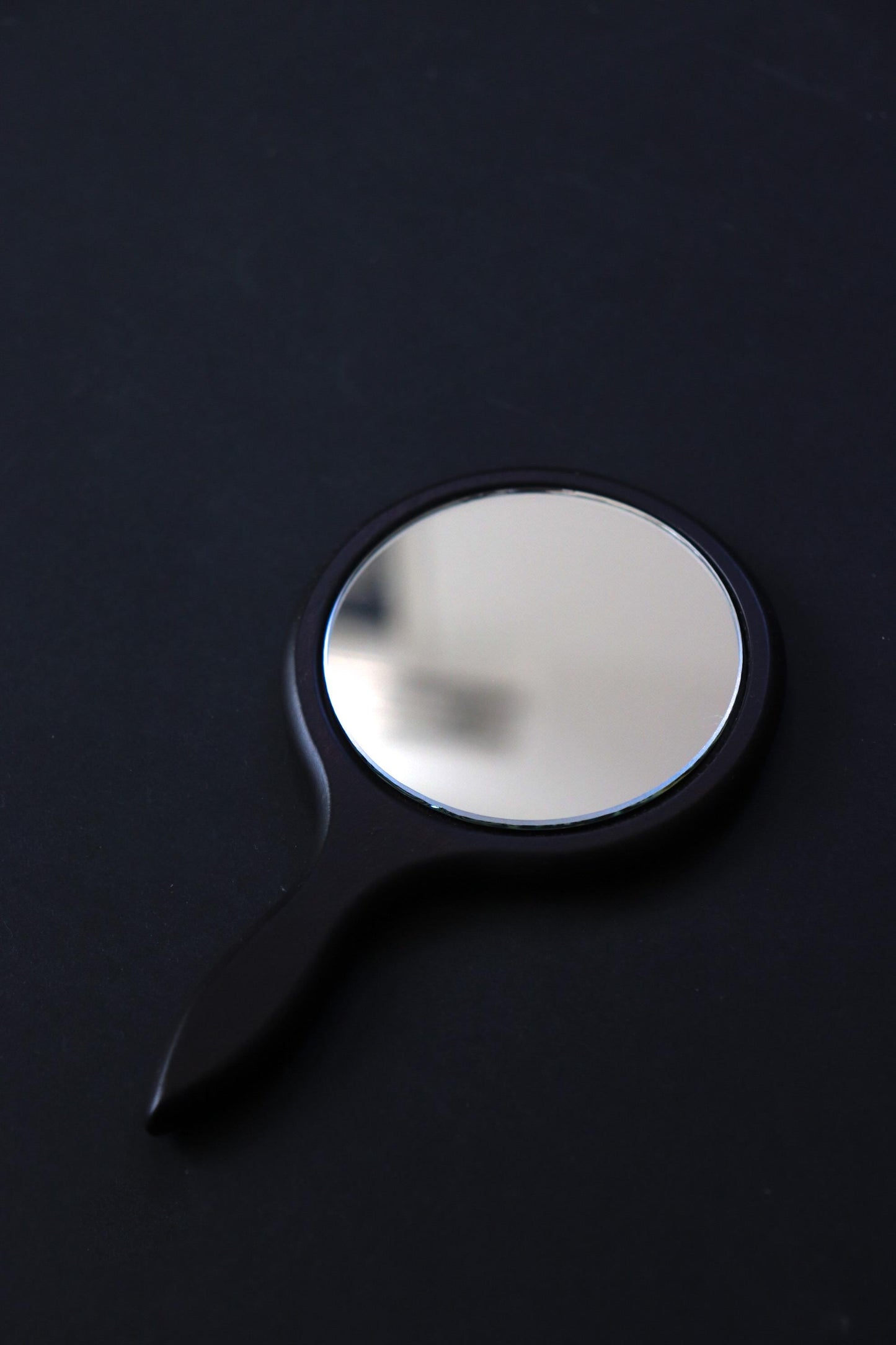 Vintage Hakone Yosegi Hand Mirror with Box – Black Lacquer Wooden Mirror, Traditional Japanese Craft, Unused, Made in Japan