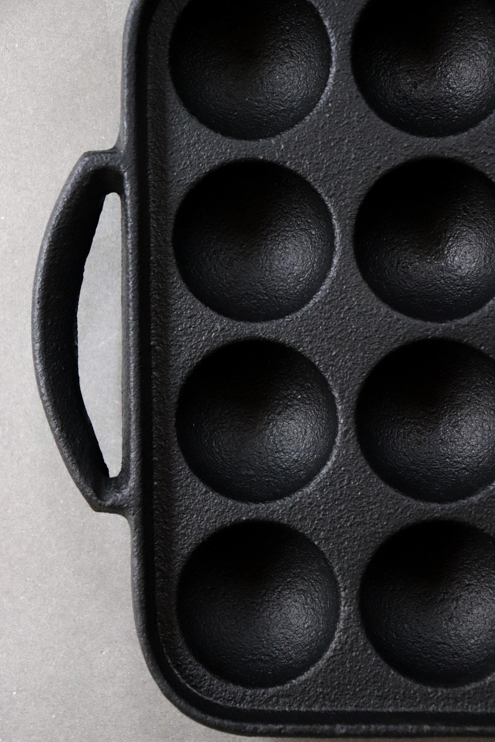 Japanese Cast Iron Takoyaki Pan 16 Hole | IH Induction Compatible | Made in Japan Nambu Ironware | Takoyaki Maker | Aebleskiver Pan |Cooking