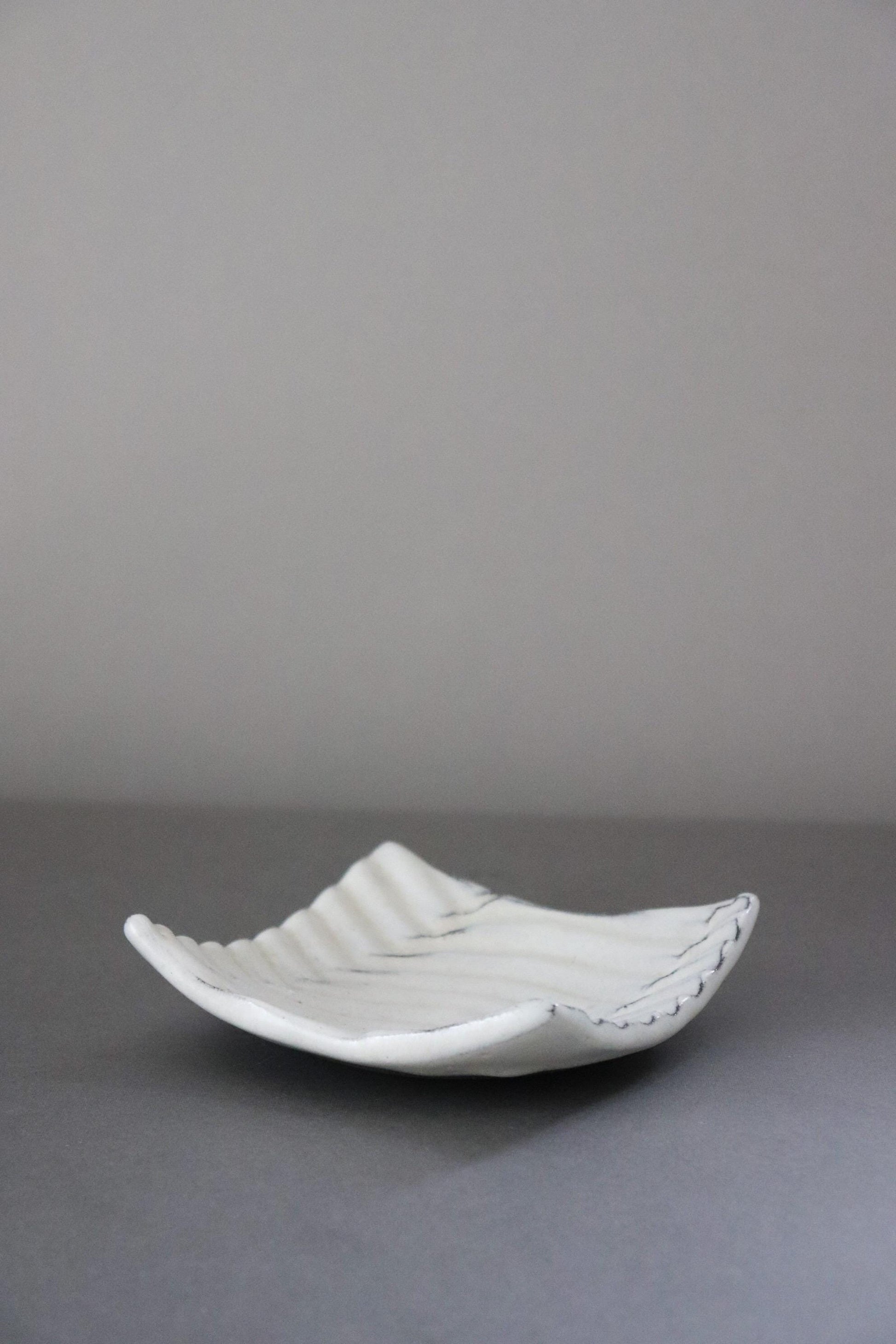 One of a Kind Handmade Japanese Square Plate | Kohiki Ceramic Plate | Artisan Pottery | Made in Japan