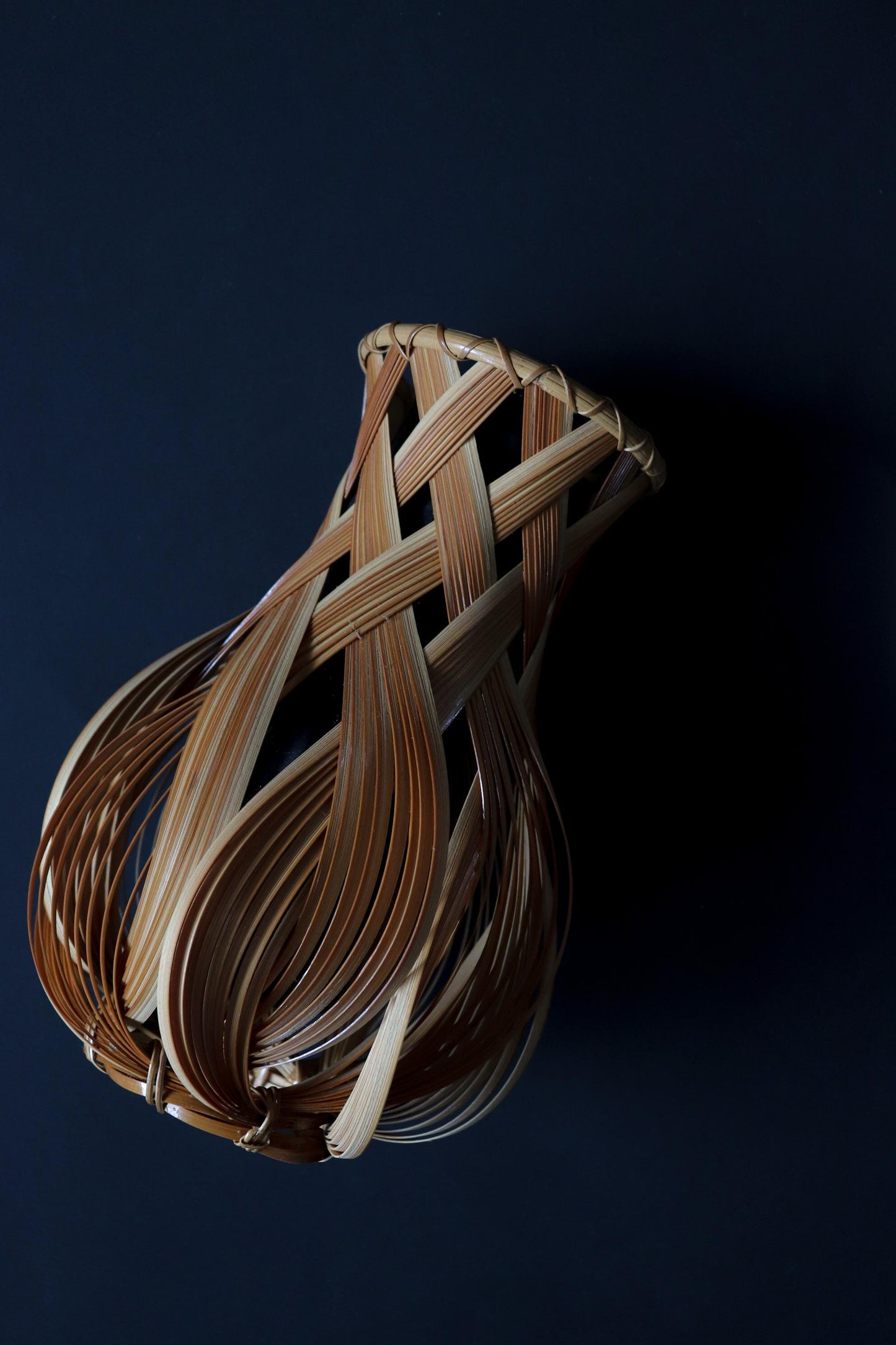 Vintage Beppu Bamboo Flower Vase | Handmade Japanese Bamboo Basket Vase | Ikebana Basket | Made in Japan