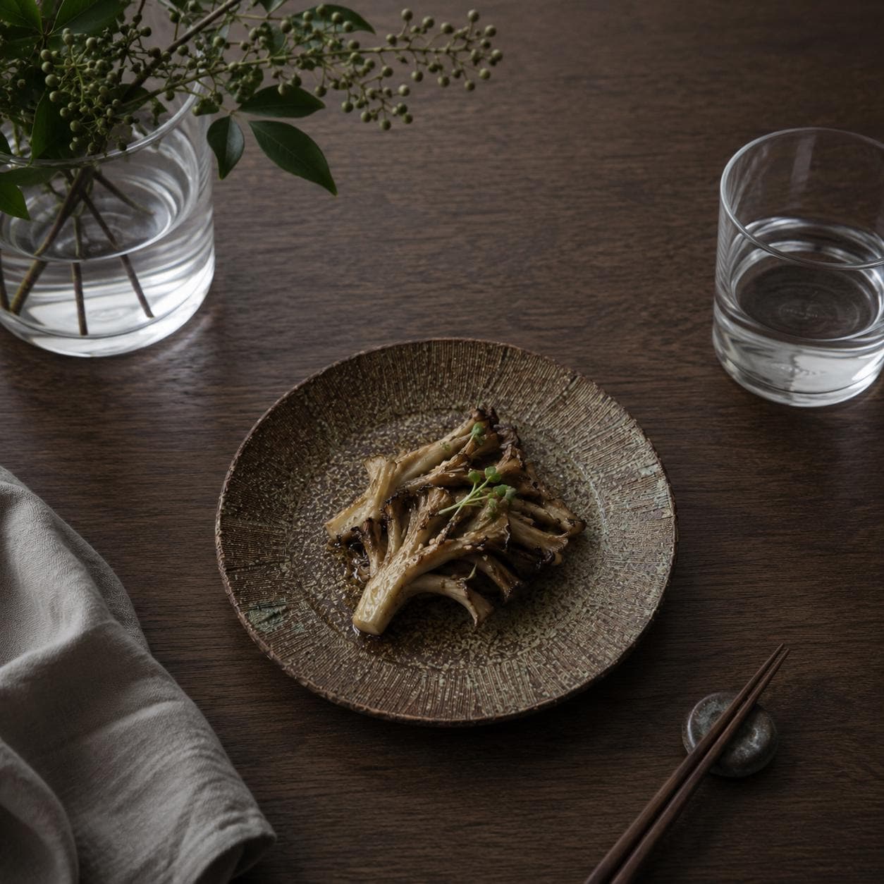 One of a Kind Handmade Japanese Oribe Plate | Studio Pottery by Masanori Tanaka | Artist Ceramic | Made in Japan