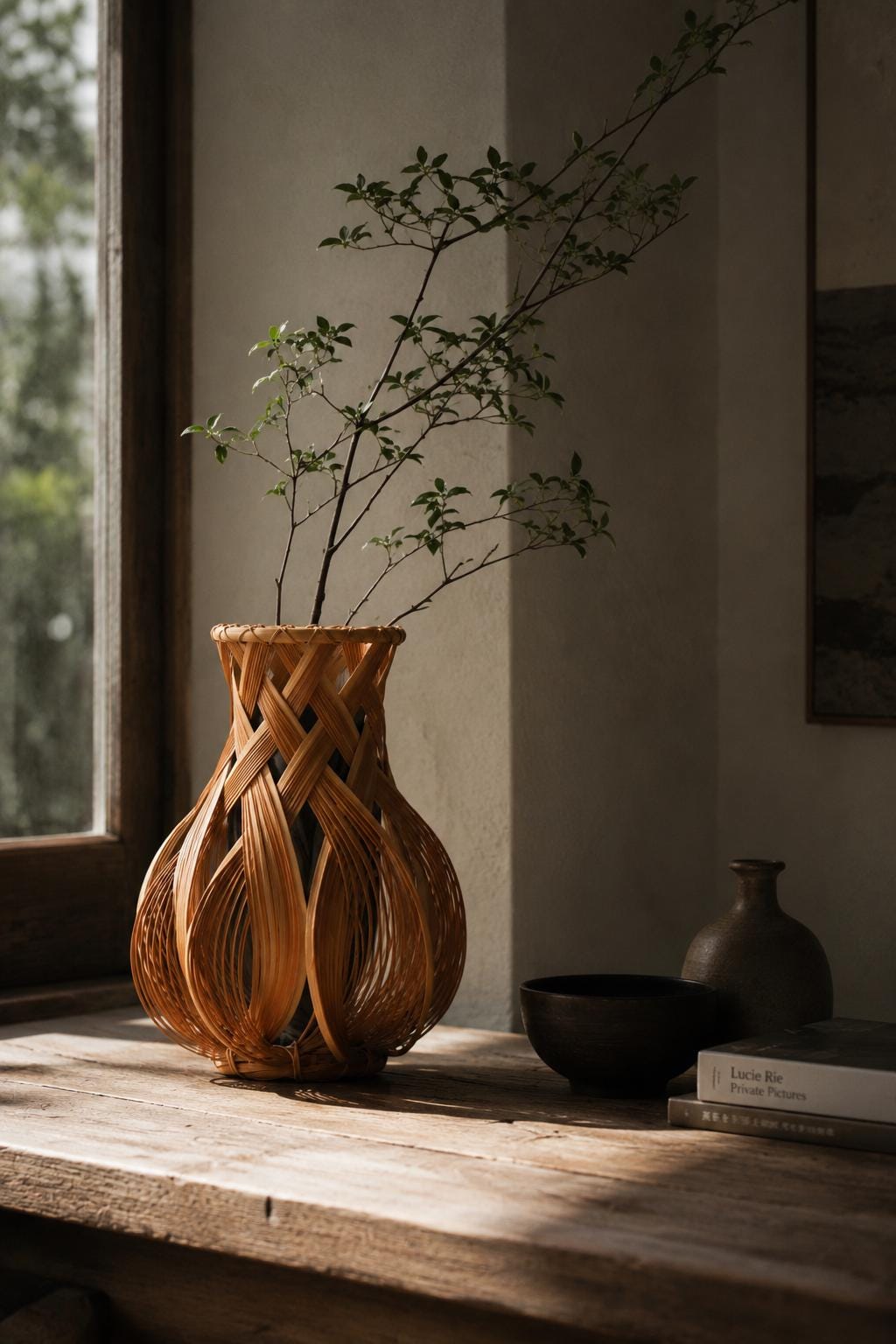 Vintage Beppu Bamboo Flower Vase | Handmade Japanese Bamboo Basket Vase | Ikebana Basket | Made in Japan