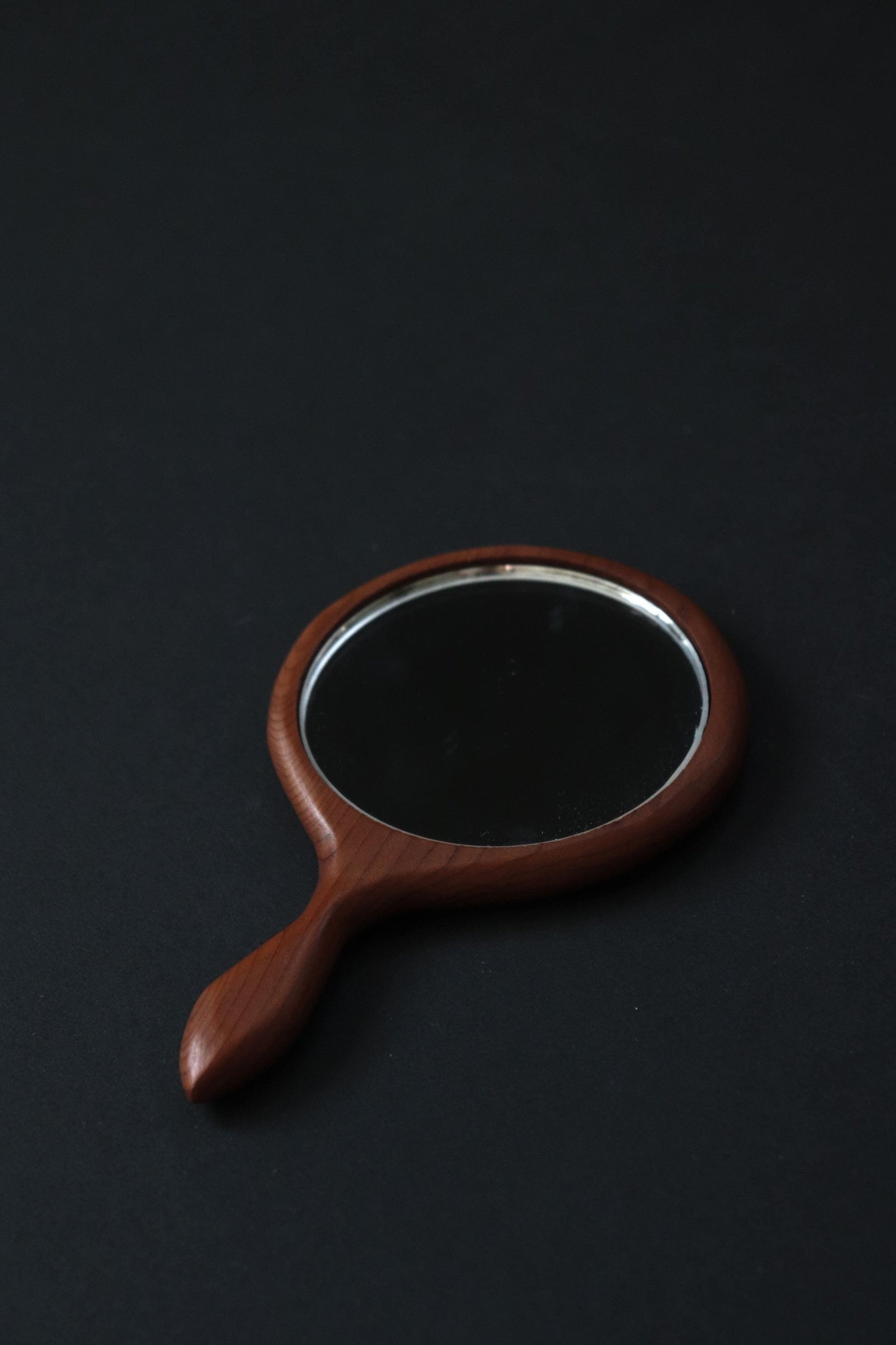 Vintage Japanese Ichii Ittobori Hand Mirror, Hida Takayama Traditional Wood Carving, Carved Wooden Vanity Mirror, Made in Japan