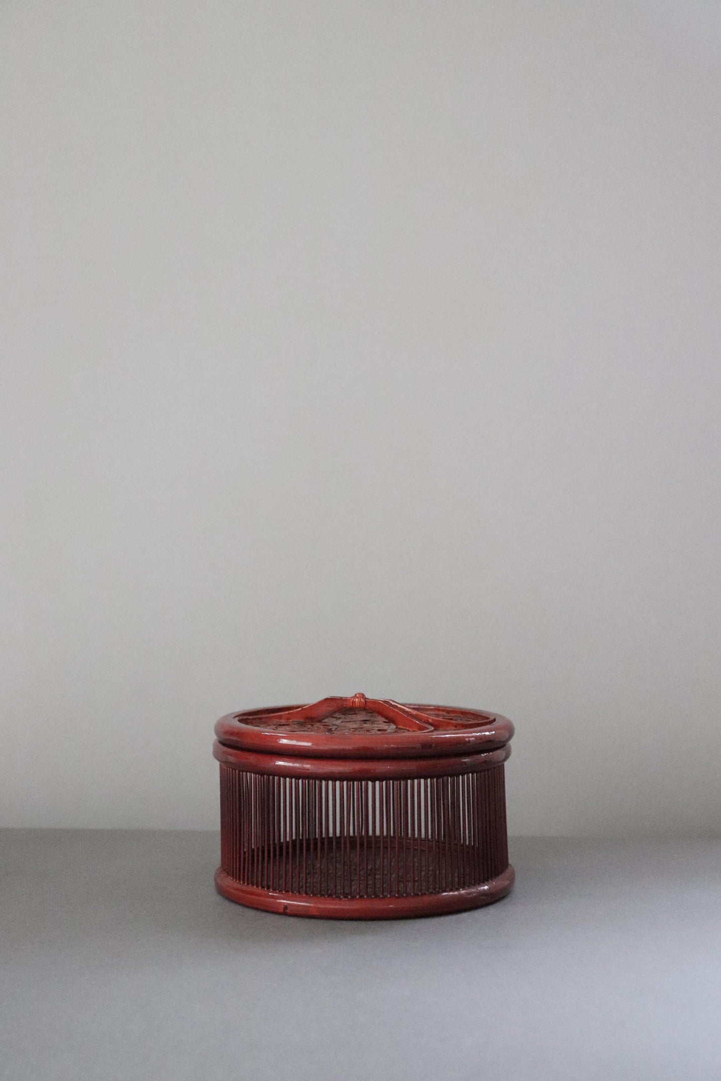 Vintage Japanese Bamboo Sweet Box, Yufu Oita Bamboo Craft, Small Lacquered Woven Basket with Lid, Traditional Kashiki, Made in Japan