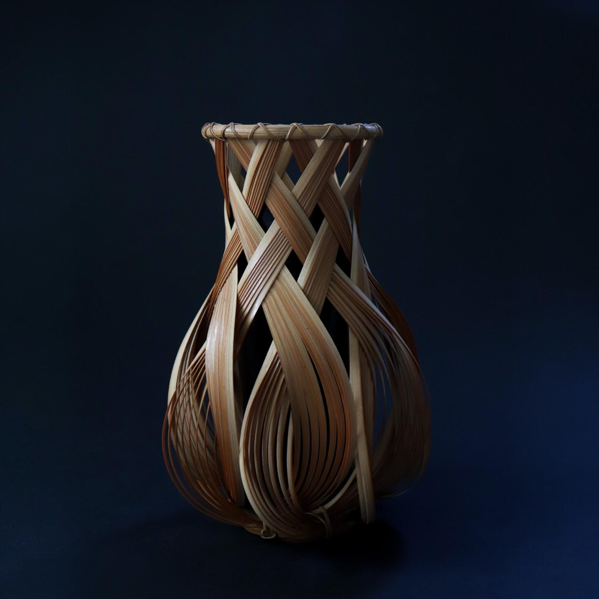 Vintage Beppu Bamboo Flower Vase | Handmade Japanese Bamboo Basket Vase | Ikebana Basket | Made in Japan