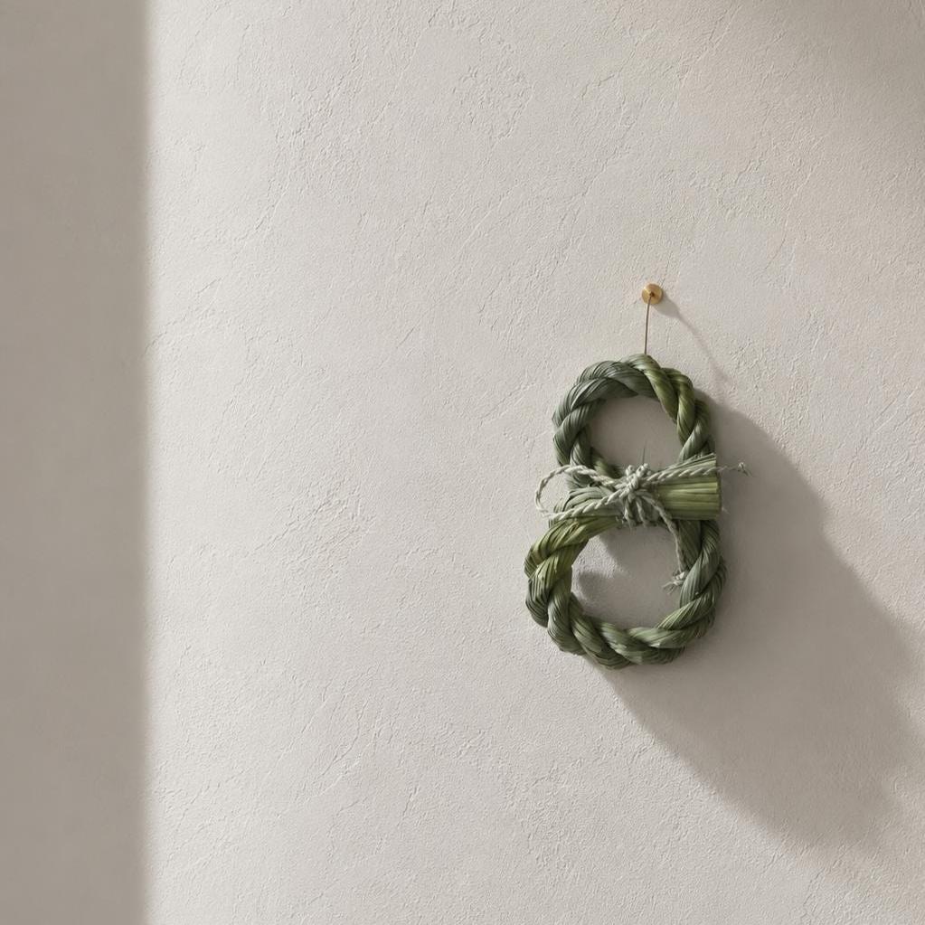 Japanese Shimenawa Figure Eight Wreath, Iwami Sacred Rice Straw Decoration, Handmade Wall Hanging, Natural Japanese Decor, Made in Japan