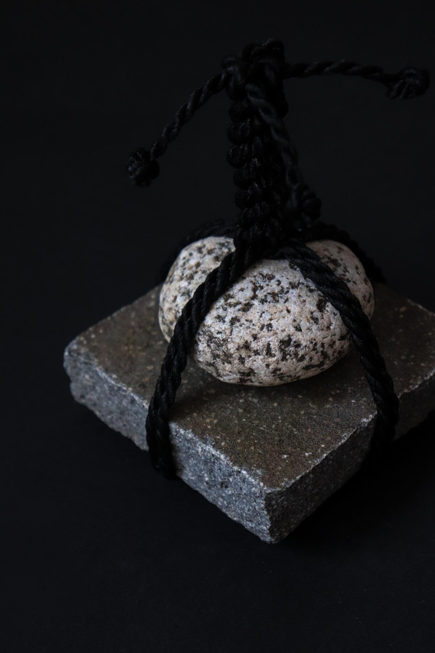 Japanese Sekimori Ishi Stone Marker | Two-Tier Niigata Stone |Traditional Garden Boundary Stone| Wabi Sabi Decor|Made in Japan,One of a Kind