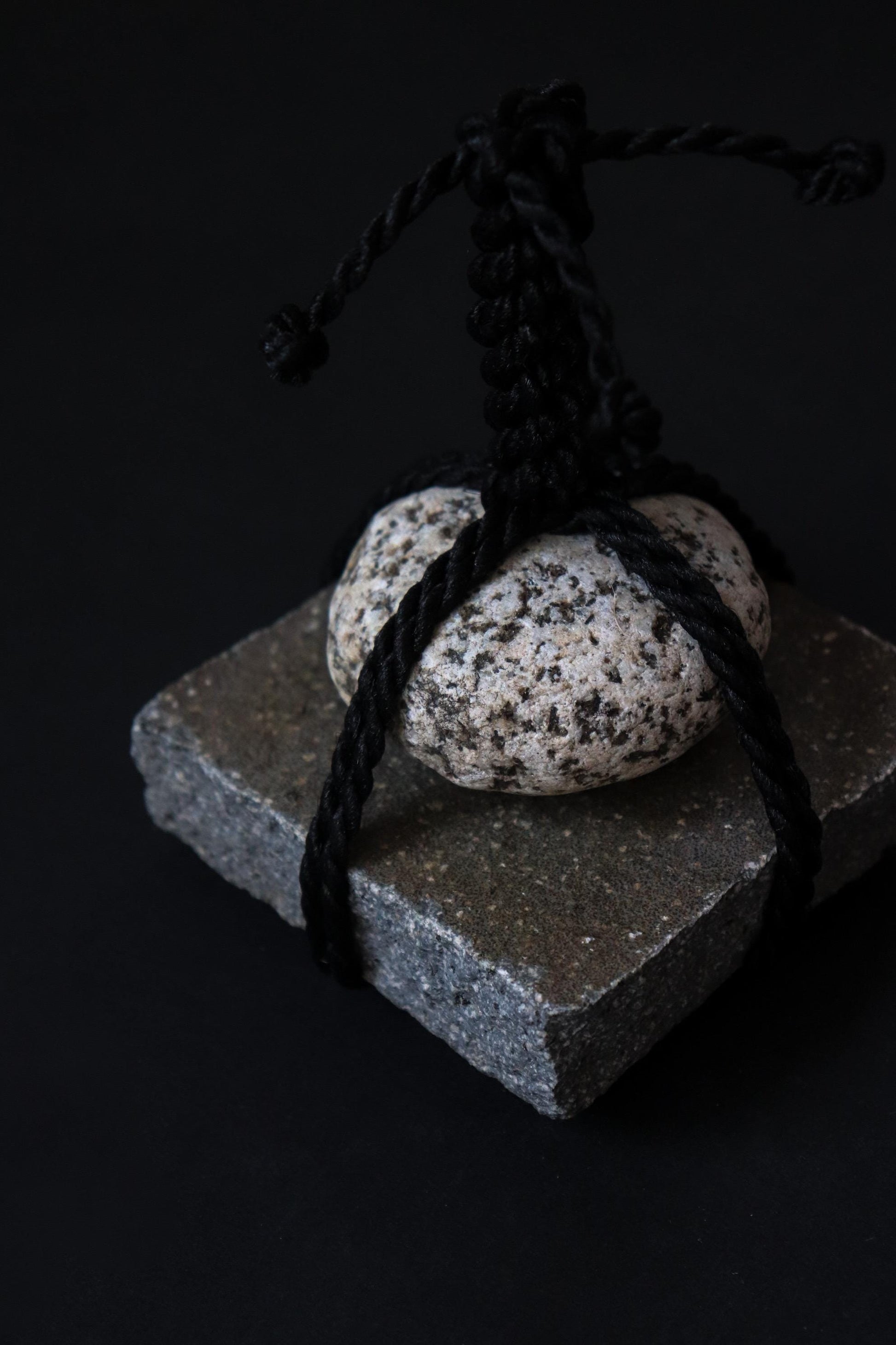 Japanese Sekimori Ishi Stone Marker | Two-Tier Niigata Stone |Traditional Garden Boundary Stone| Wabi Sabi Decor|Made in Japan,One of a Kind