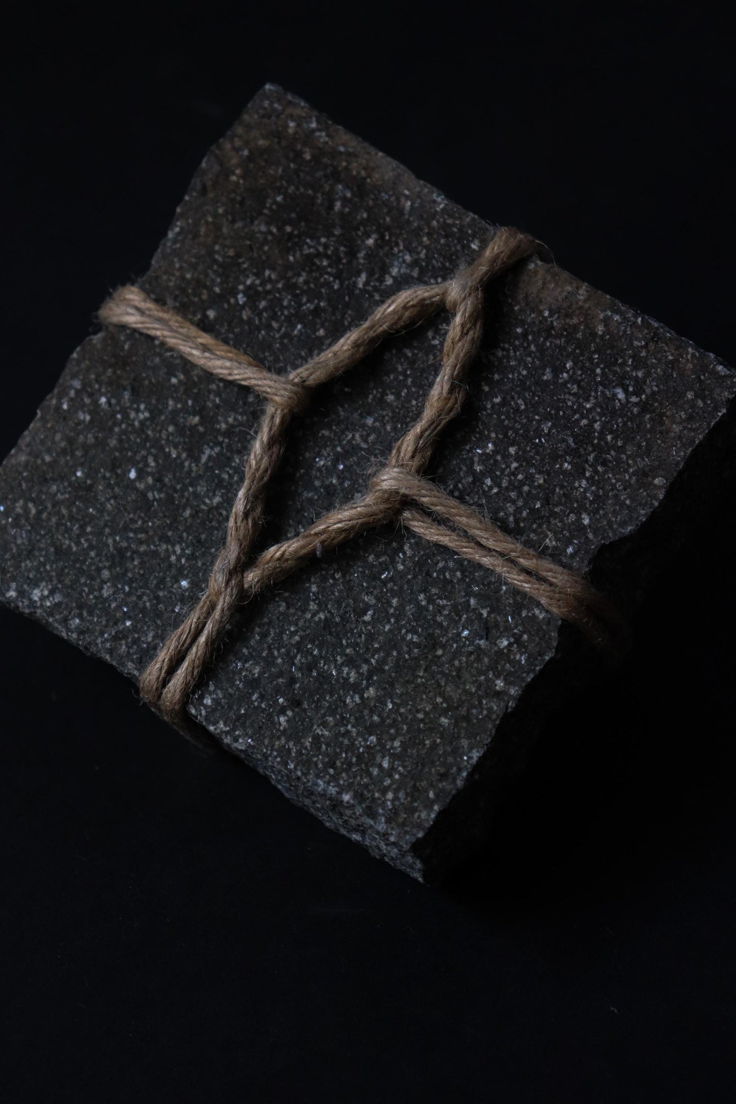 Japanese Two-Tier Sekimori Ishi | Niigata Natural Stone with Hemp Cord | Tea Garden Marker | Wabi Sabi Decor | One of a Kind