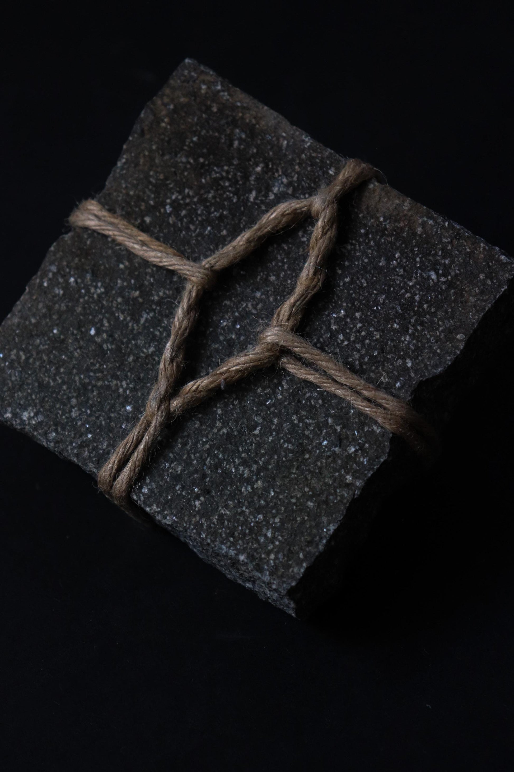 Japanese Two-Tier Sekimori Ishi | Niigata Natural Stone with Hemp Cord | Tea Garden Marker | Wabi Sabi Decor | One of a Kind