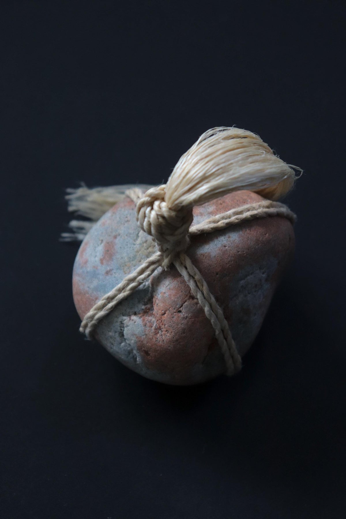 Japanese Sekimori Stone, Niigata Natural Stone with Seima Hemp Fiber, Japanese Garden Decor, Made in Japan