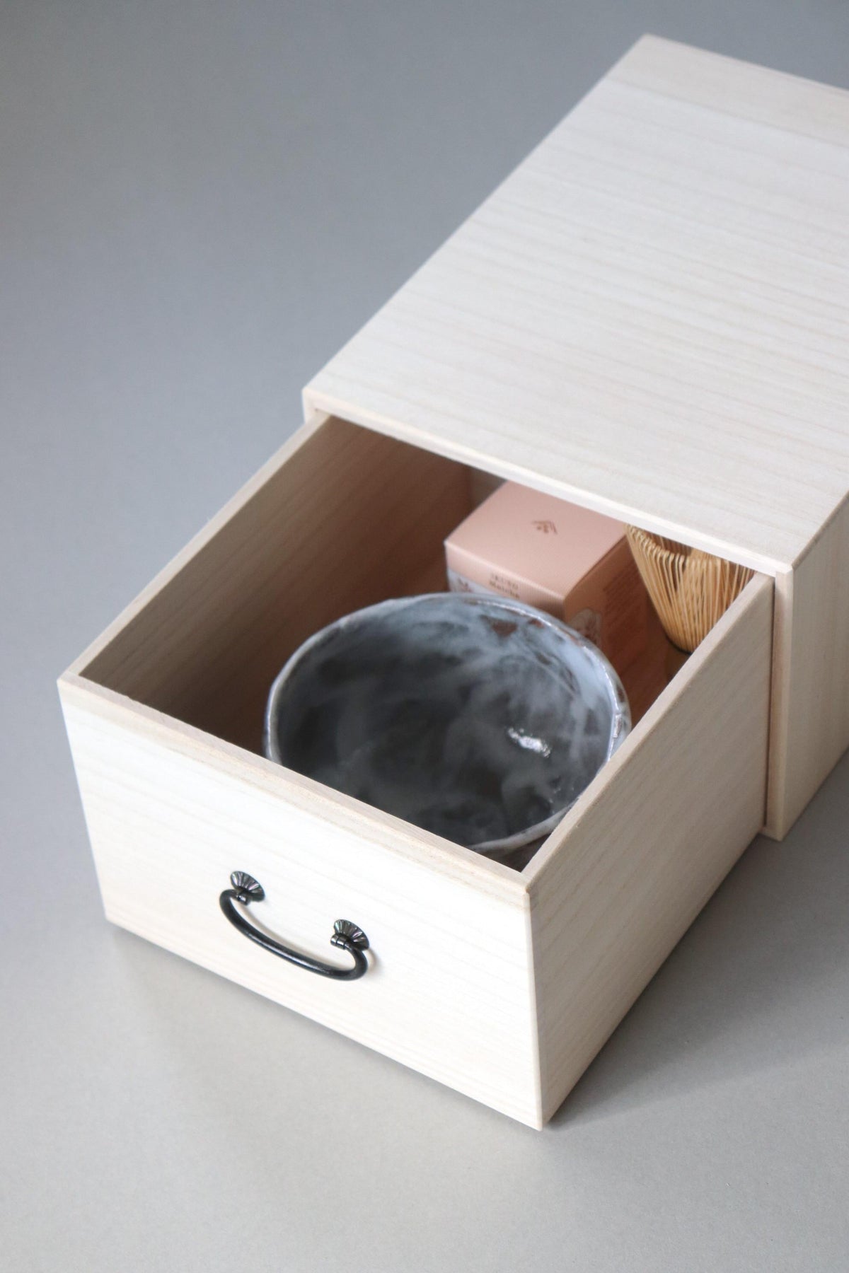 Japanese Matcha Storage Box, Paulownia Wood Tea Utensil Organizer, Kiribako Drawer Box, Chawan Chasen Storage, Made in Japan