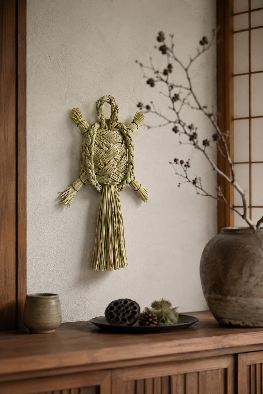 Japanese Straw Turtle Ornament, Kame Wara Kazari, Traditional Woven Straw Art, Longevity Good Luck Decor, Made in Japan