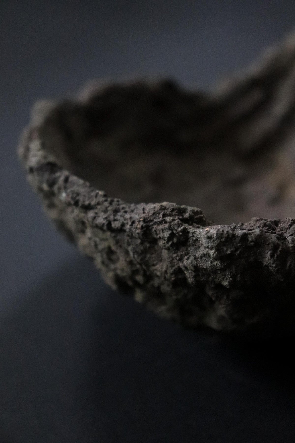 Vintage Japanese Sculptural Bonsai Planter, Kurama Stone Inspired Crescent Ceramic Vessel, Artist Made