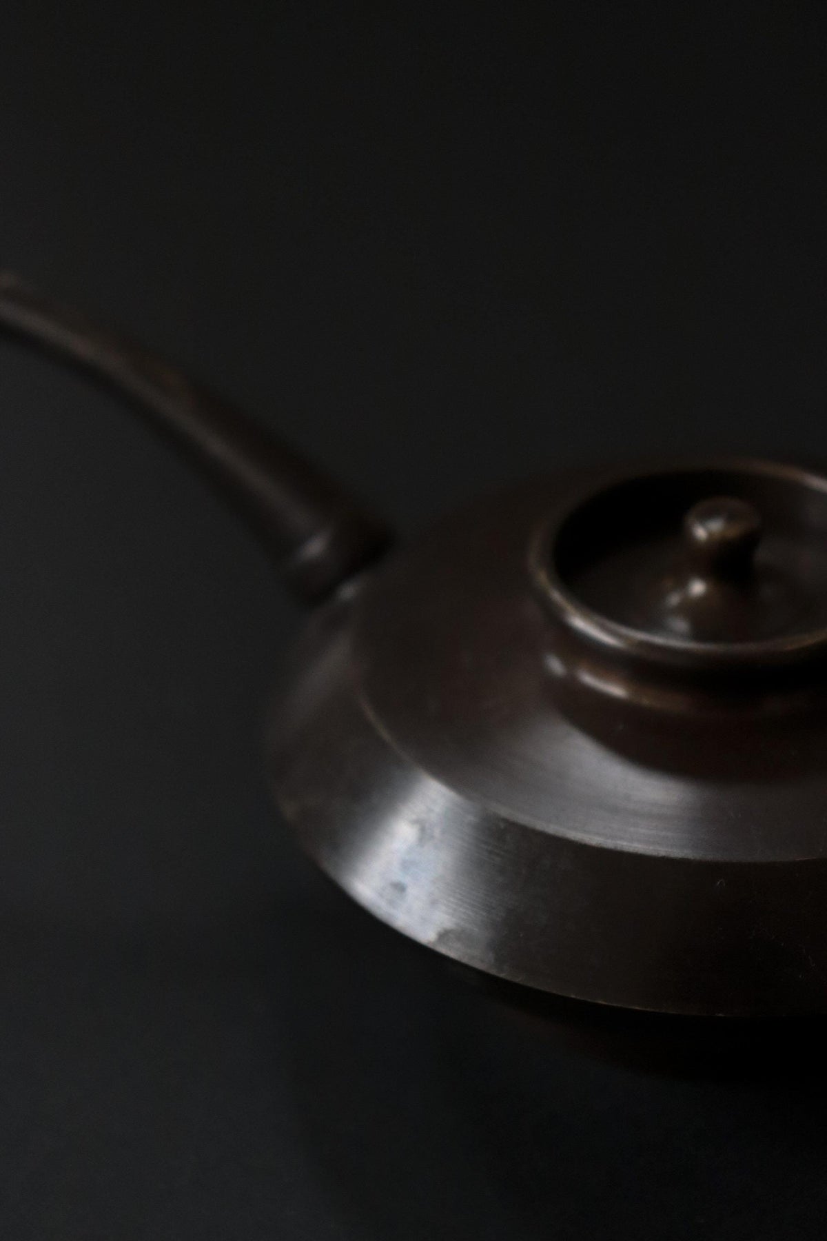 Vintage Japanese Brass Suiteki Water Dropper, Calligraphy Tool, Sculptural Metalwork Vessel, 19cm