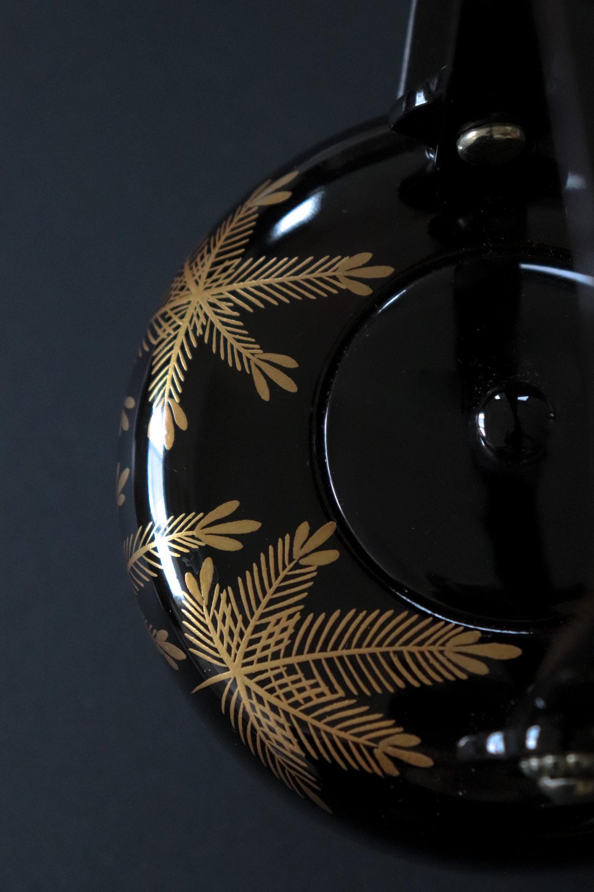 Vintage Japanese Lacquerware Choshi Sake Pourer, Maki-e Toso Vessel, Black Lacquer Wooden Ceremonial Ware
