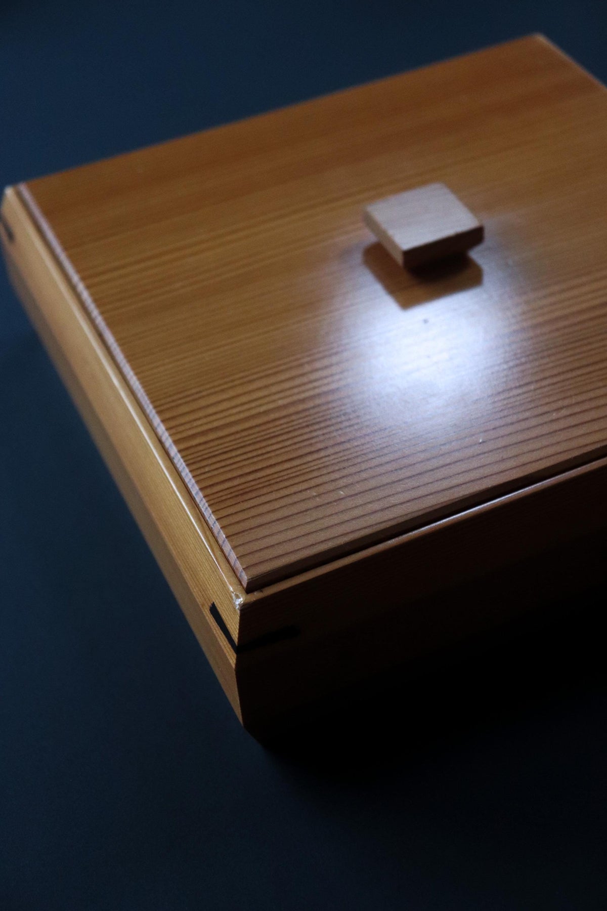 Vintage Japanese Magewappa Lidded Wood Box, Akita Traditional Craft, Square Bentwood Storage Box 20cm