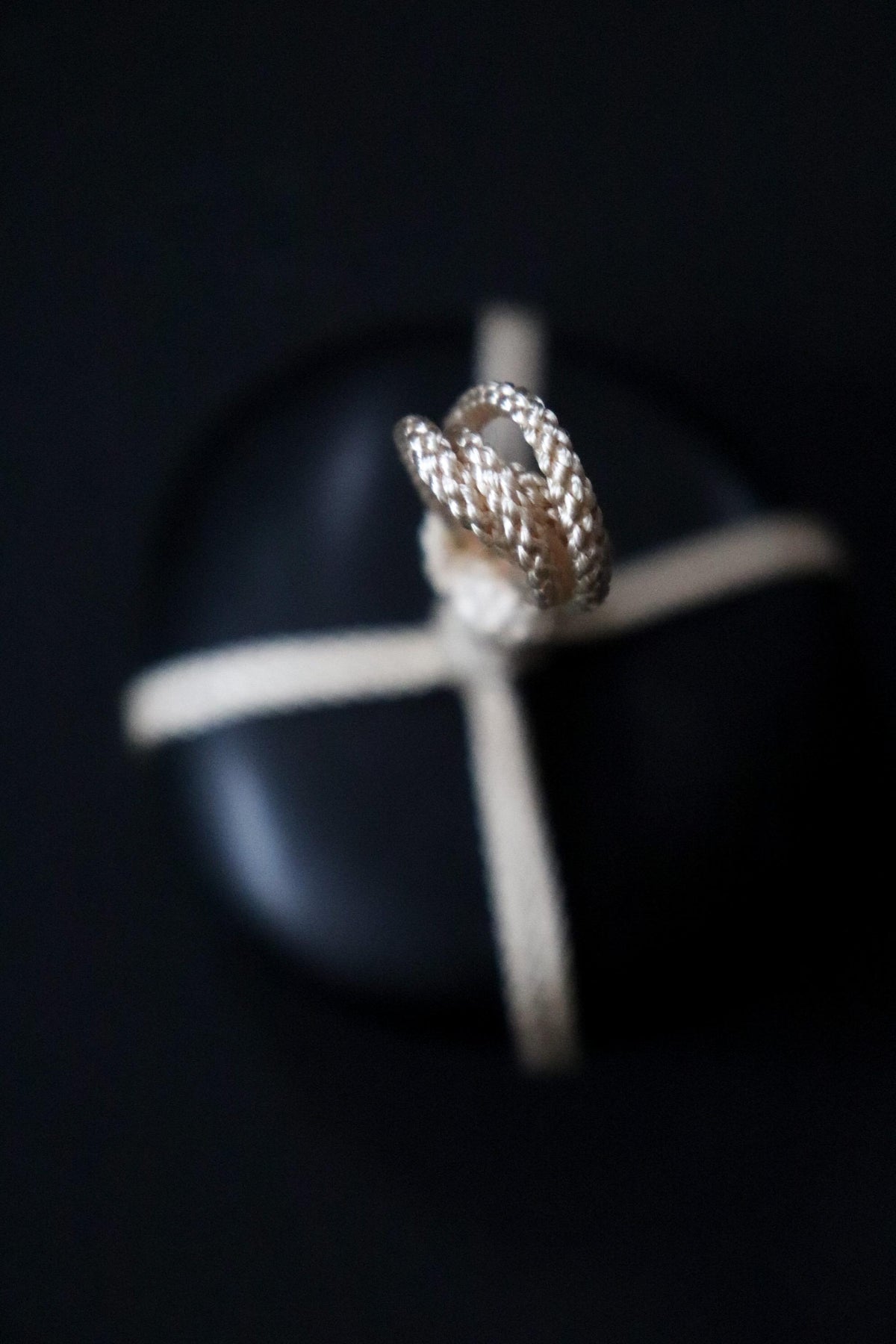 Japanese Sekimori-ishi Barrier Stone, Polished Nachiguro Stone with Edo-Style Braided Cord, Wabi Sabi Object