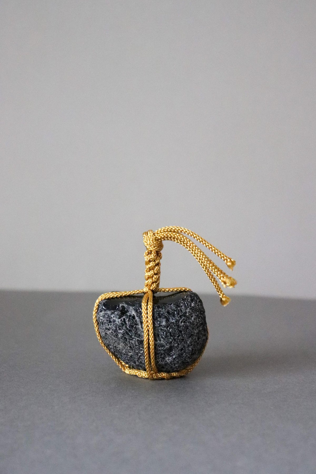 Japanese Sekimori-ishi Barrier Stone, Hokkaido Obsidian with Natural Fractured Surface, Wabi Sabi Garden Object