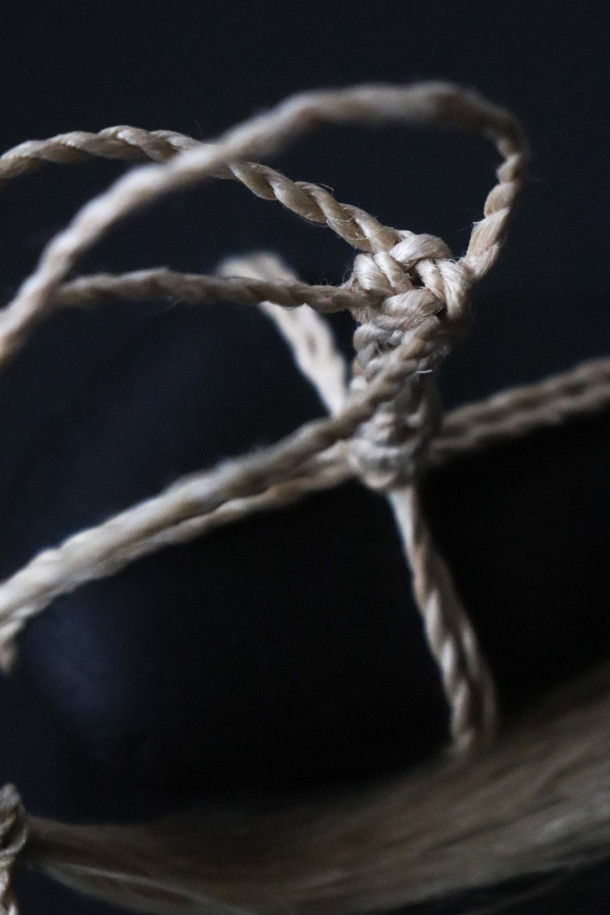 Japanese Sekimori-ishi Barrier Stone, Polished Nachiguro Stone with Hand-Braided Seima Hemp, Wabi Sabi Object