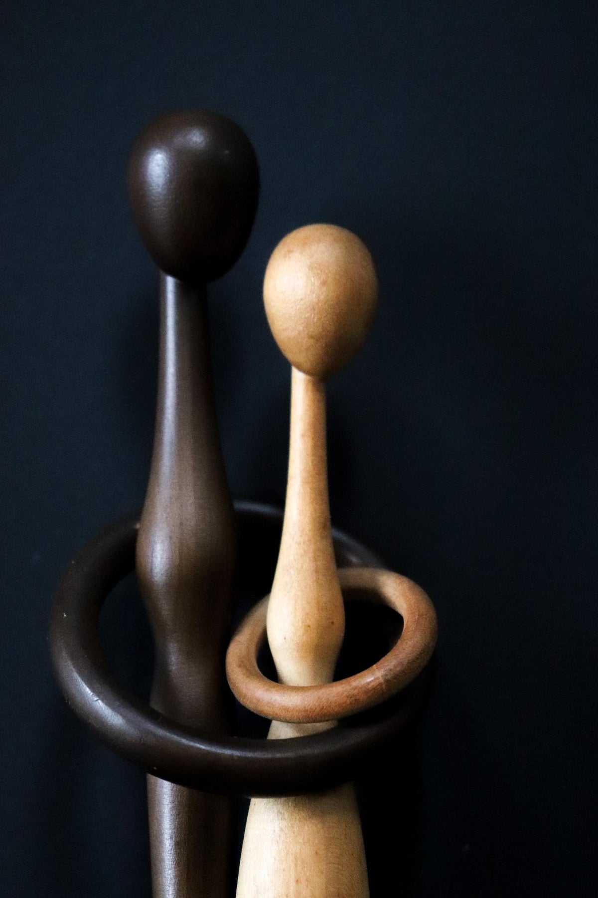 Vintage Sasayaki Kokeshi by Sugisaki Taizan, 1960s–70s Japanese Modernist Wood Sculpture, 30cm