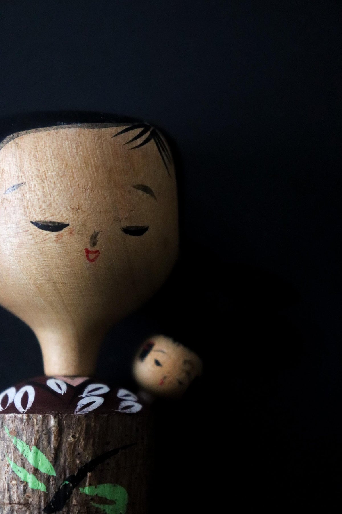 Vintage Sosaku Kokeshi by Yajima Suihou, Signed Mother & Child Japanese Wood Doll, 8.5cm