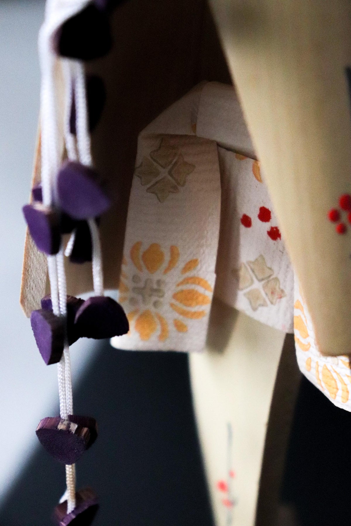 Vintage Beppu Bamboo Craft Kokeshi Doll, 32cm Japanese Folk Art Figure, Sculptural Decorative Object