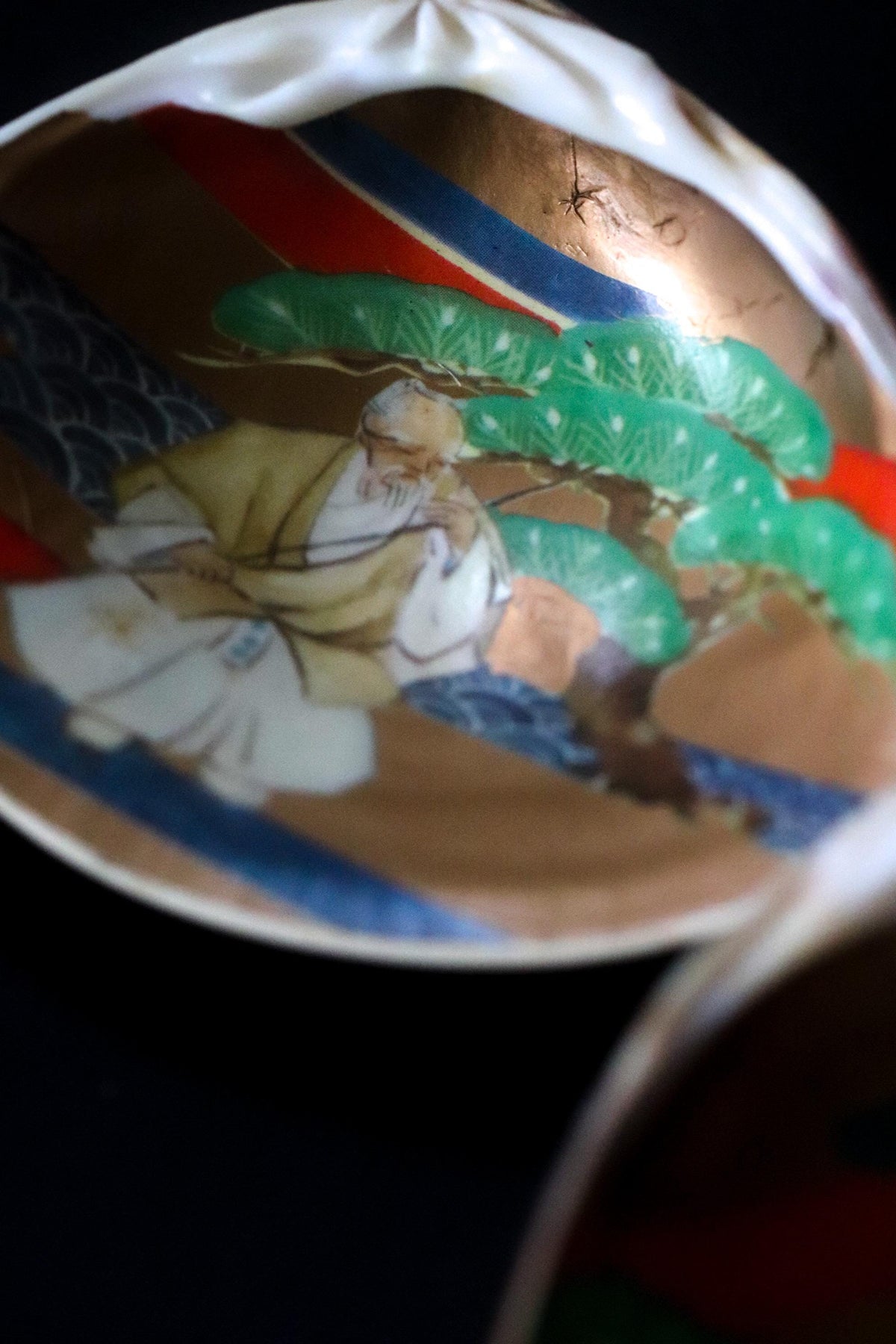 Vintage Japanese Kai-Awase Shell Pair, Heian Court Scene Hand-Painted Clam Shells, Traditional Japanese Decorative Object