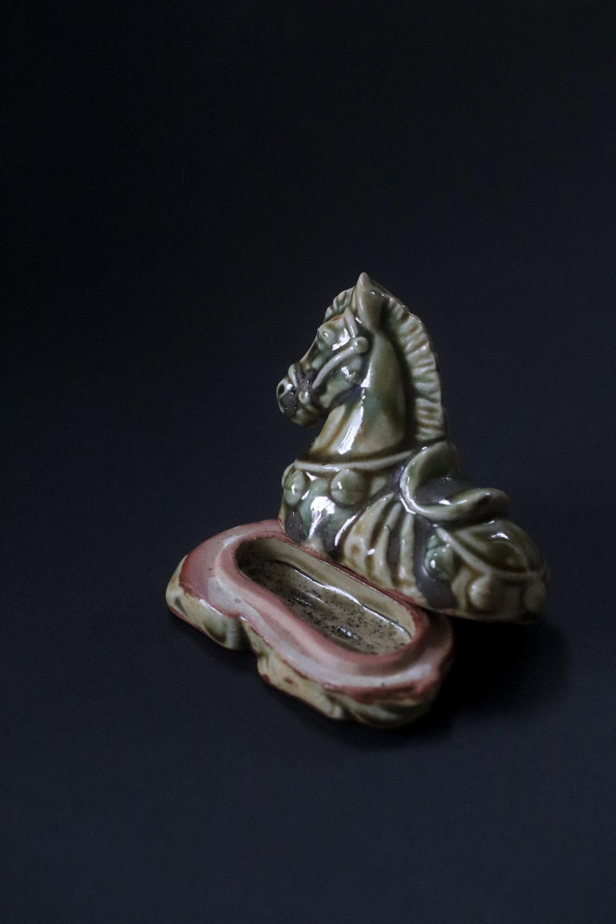 Vintage Japanese Horse Kogo Incense Container, Zodiac Ceramic Horse Sculpture, Marked Shuseki, Tea Ceremony Object, Original Box