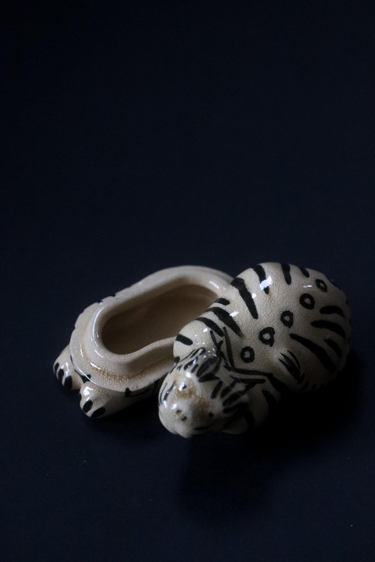 Vintage Japanese Tiger Kogo Incense Container, Zodiac Ceramic Sculpture, Signed Kizan, Tea Ceremony Object, Original Box