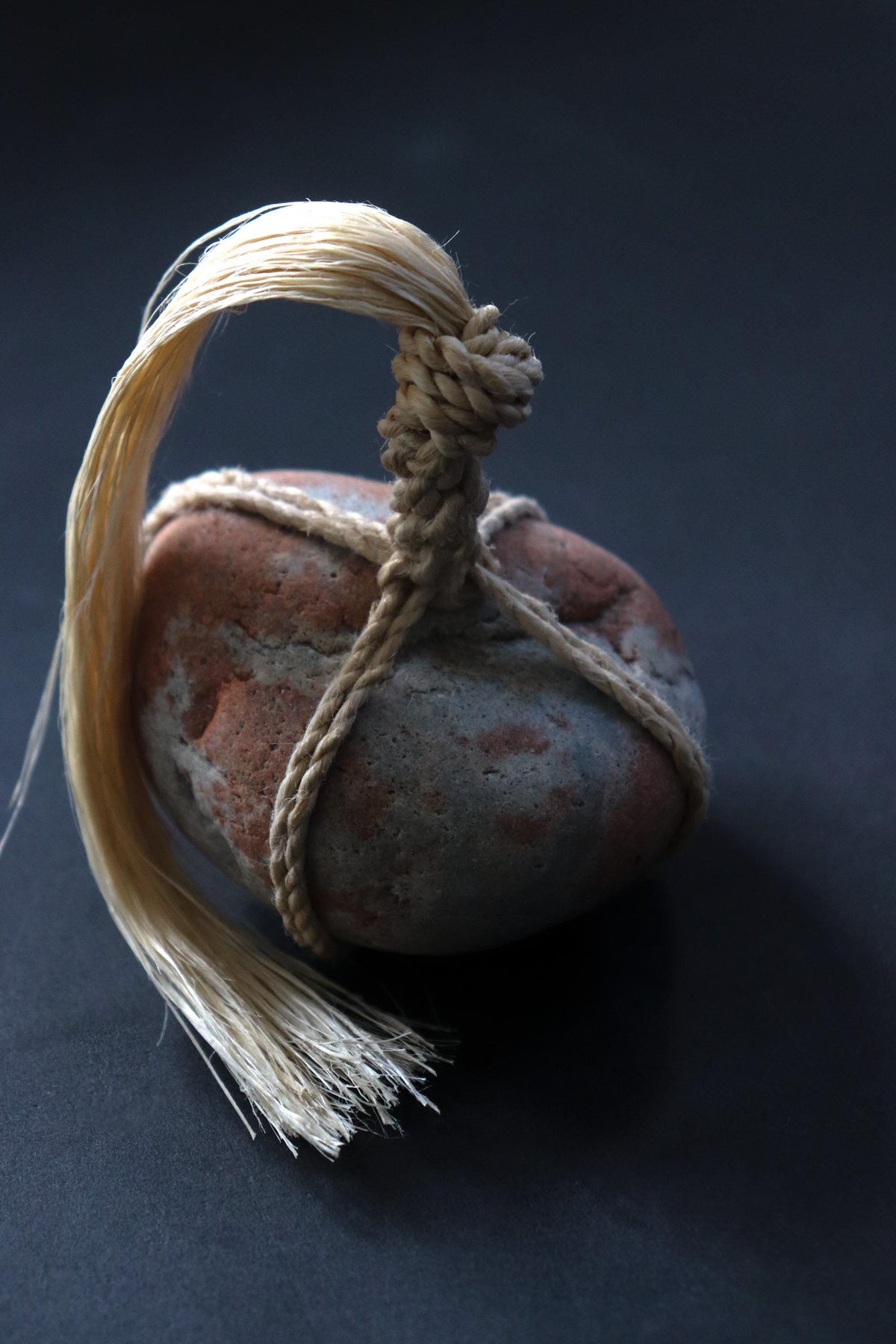 Japanese Sekimori Stone, Niigata Natural Stone with Seima Hemp Fiber, Japanese Garden Decor, Made in Japan