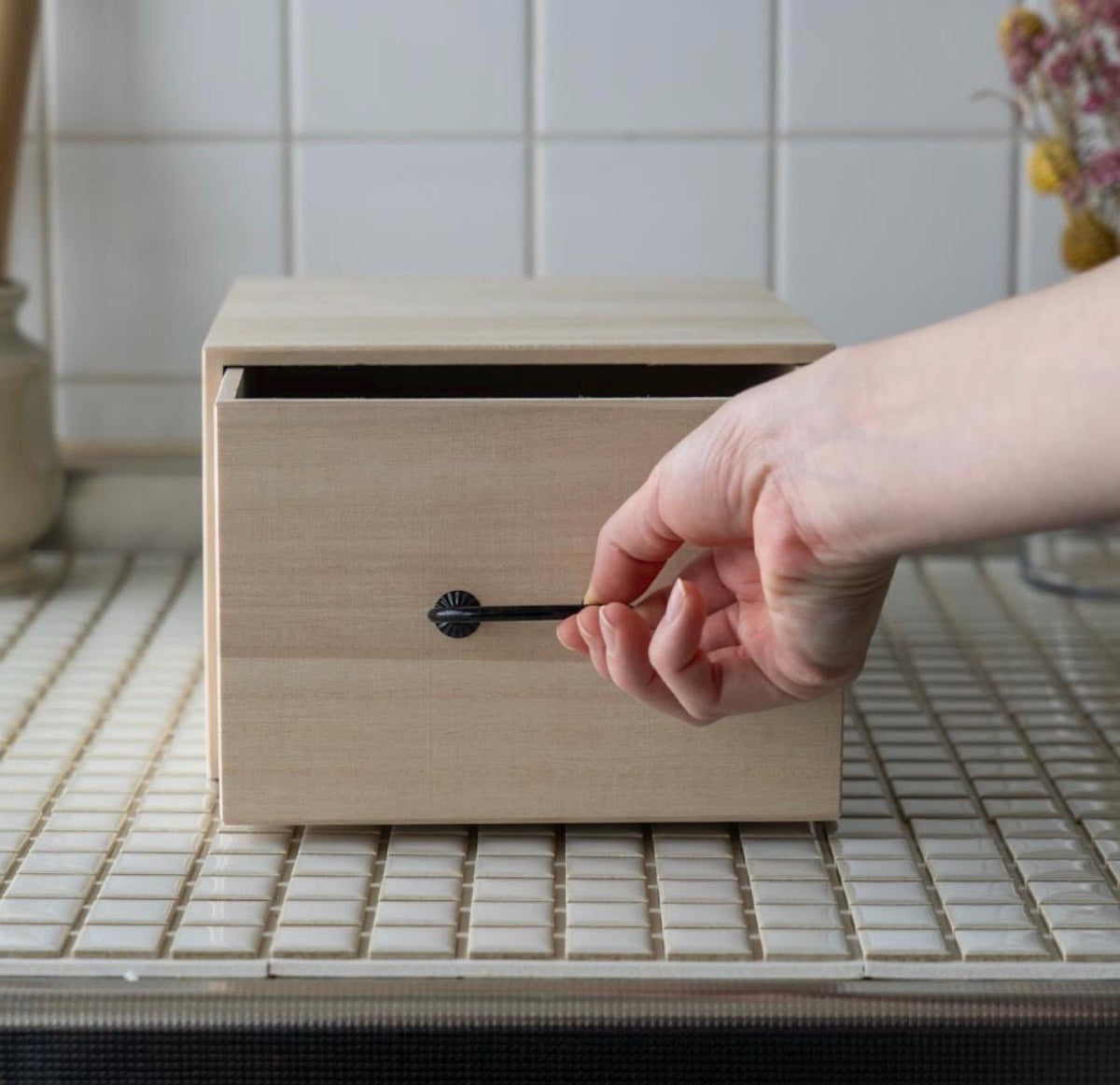 Japanese Matcha Storage Box, Paulownia Wood Tea Utensil Organizer, Kiribako Drawer Box, Chawan Chasen Storage, Made in Japan