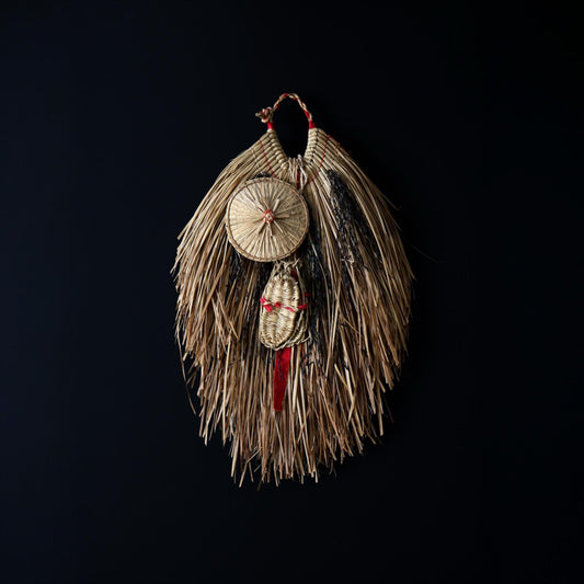 Vintage Japanese Mino Straw Raincoat Wall Object, Traditional Folk Art Hanging, Mingei Sculpture