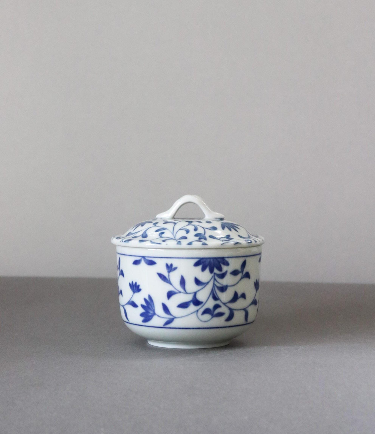 Japanese Blue & White Lidded Porcelain Bowl, Sometsuke Karakusa Covered Bowl, Small Serving Bowl, Made in Japan
