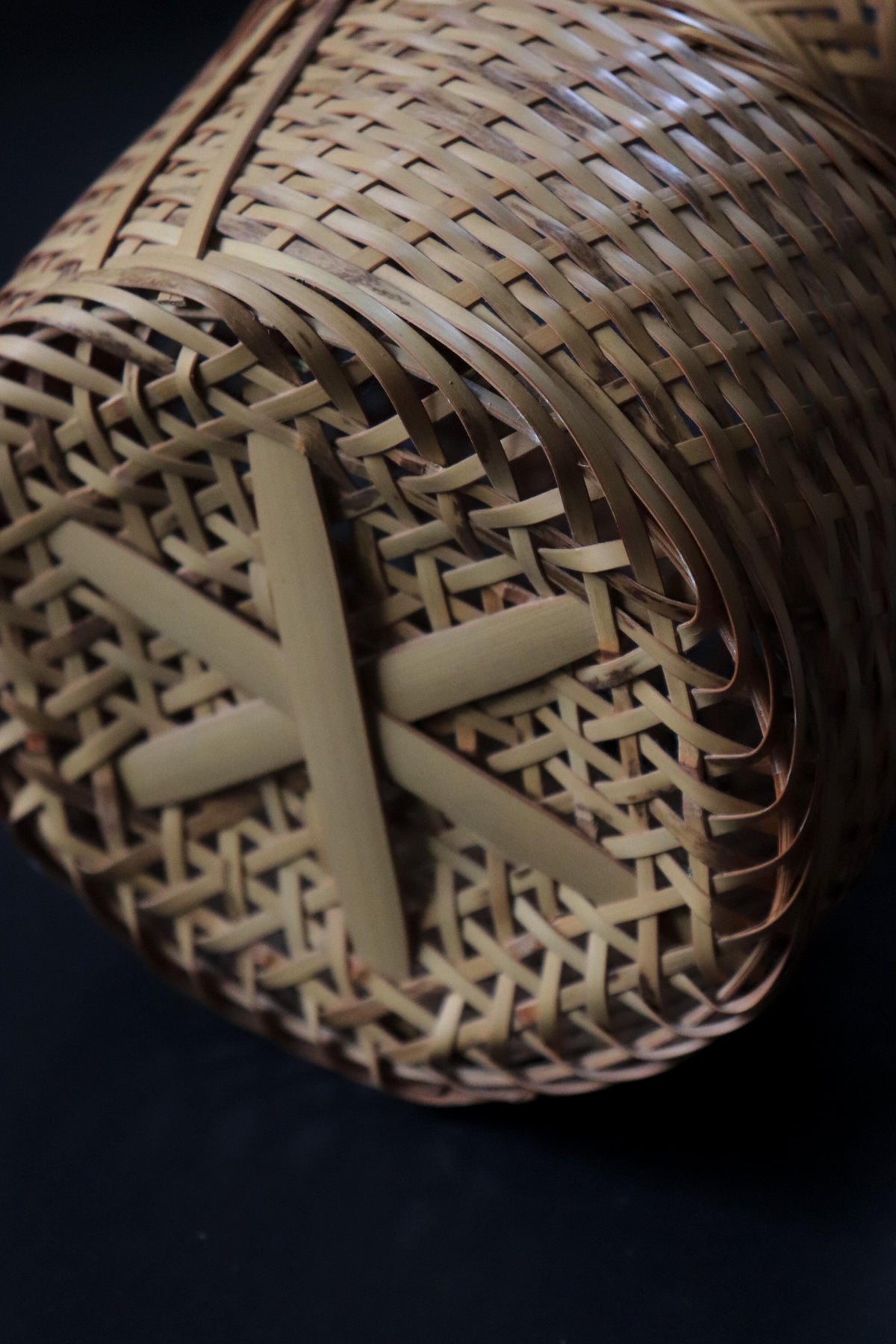 Vintage Japanese Bamboo Hanakago, Large Ikebana Flower Basket, Woven Bamboo Tea Ceremony Decor