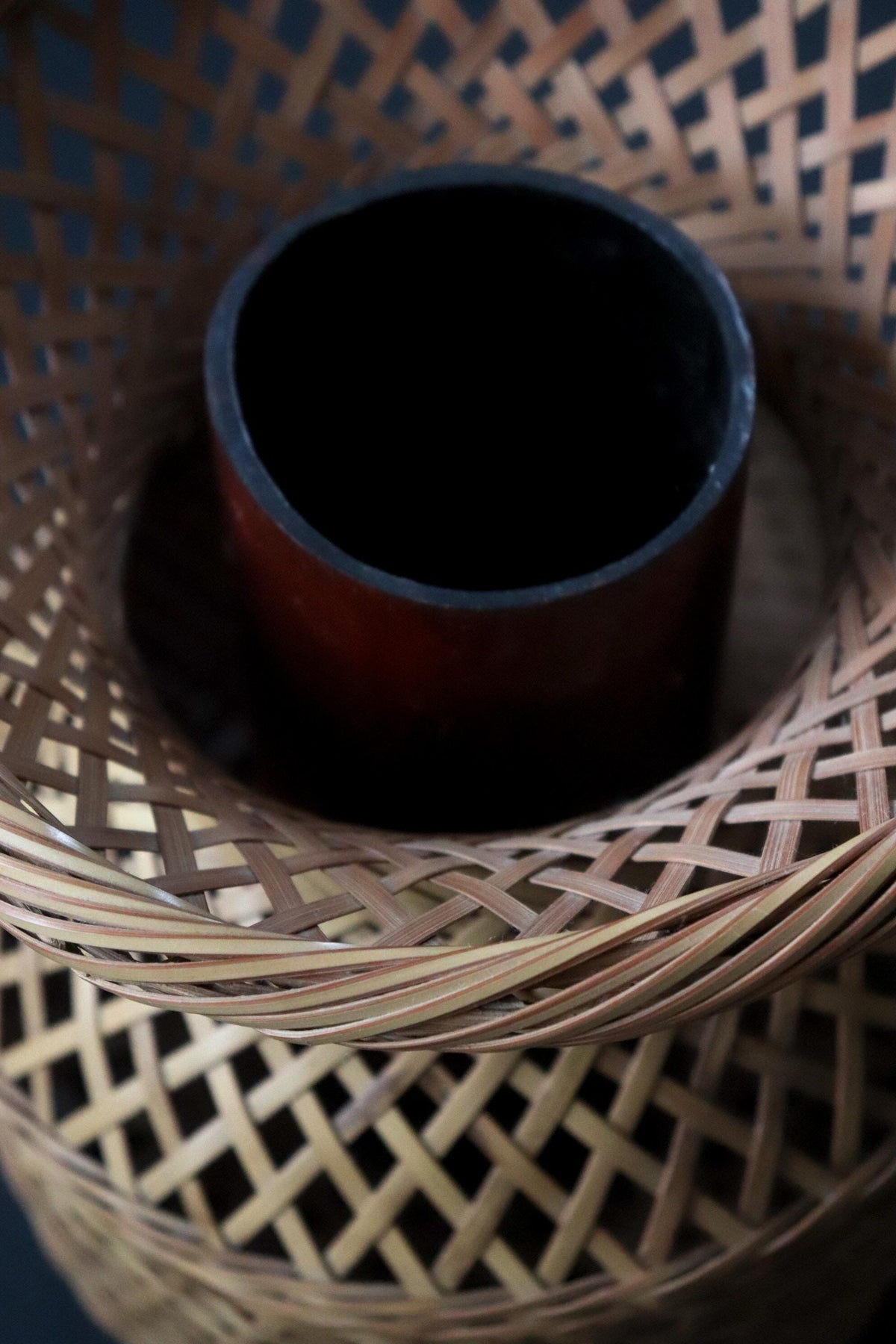 Vintage Japanese Bamboo Hanakago, Large Ikebana Flower Basket, Woven Bamboo Tea Ceremony Decor