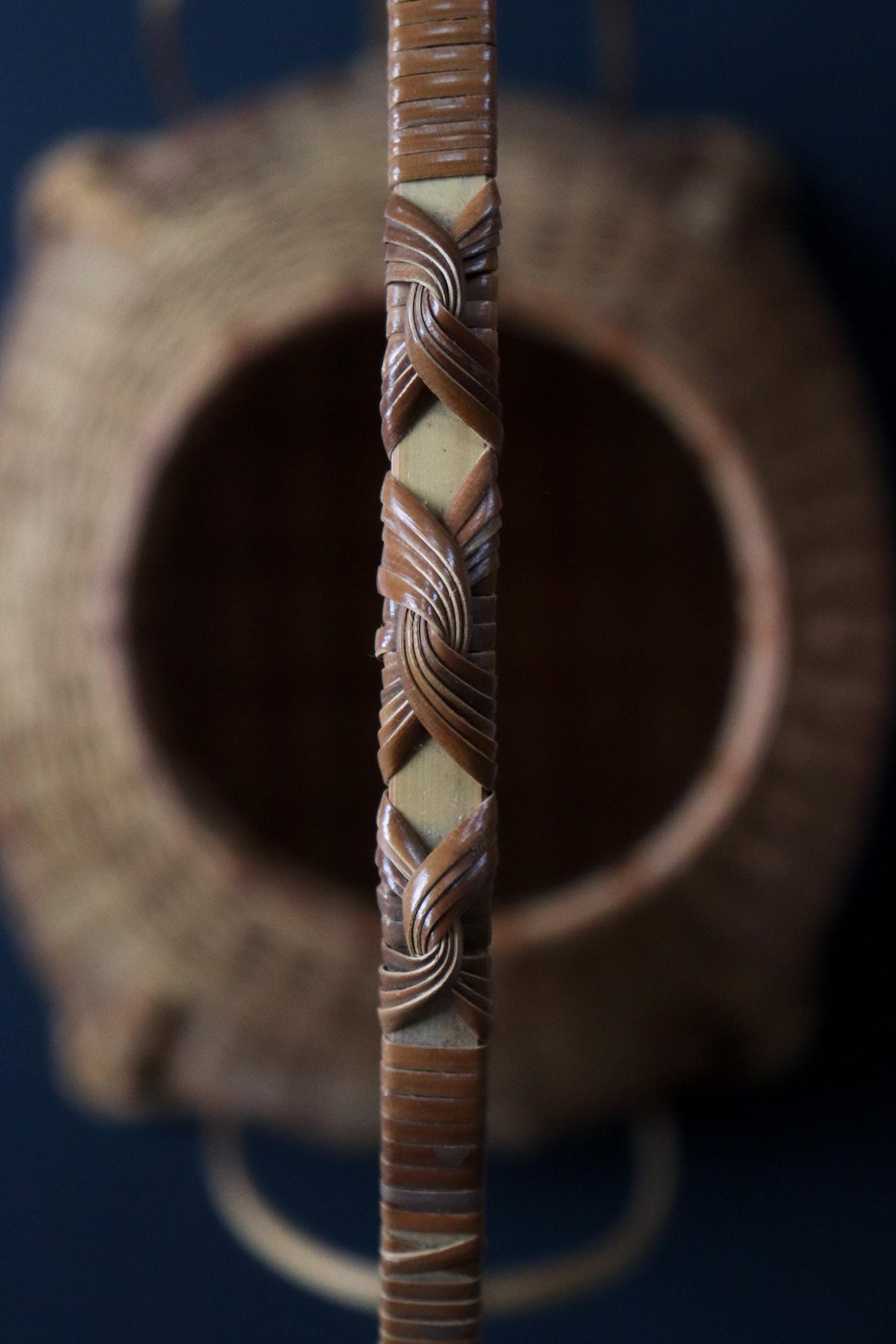 Vintage Japanese Bamboo Hanakago, Ikebana Flower Basket with Liner, Sculptural Tea Ceremony Decor