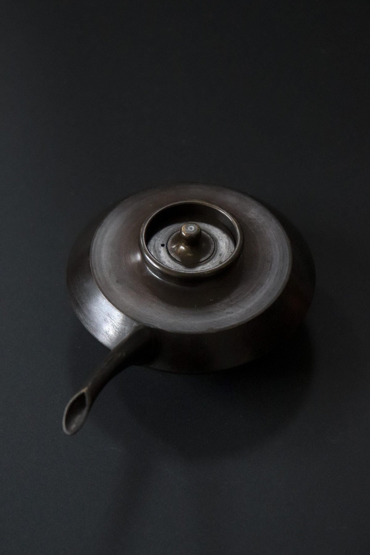 Vintage Japanese Brass Suiteki Water Dropper, Calligraphy Tool, Sculptural Metalwork Vessel, 19cm