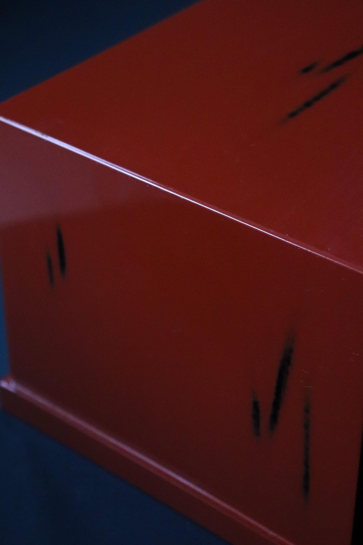 Vintage Japanese Negoro Lacquer 2-Drawer Chest, Vermilion and Black Lacquerware, Small Tansu Storage Box, Japanese Home Decor