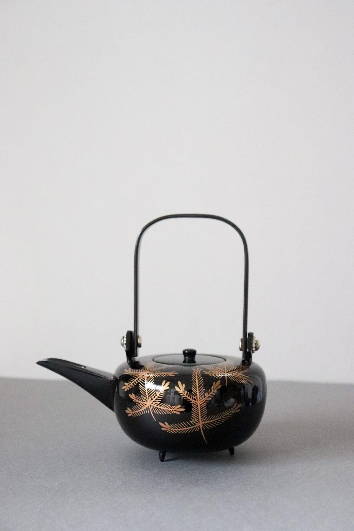 Vintage Japanese Lacquerware Choshi Sake Pourer, Maki-e Toso Vessel, Black Lacquer Wooden Ceremonial Ware