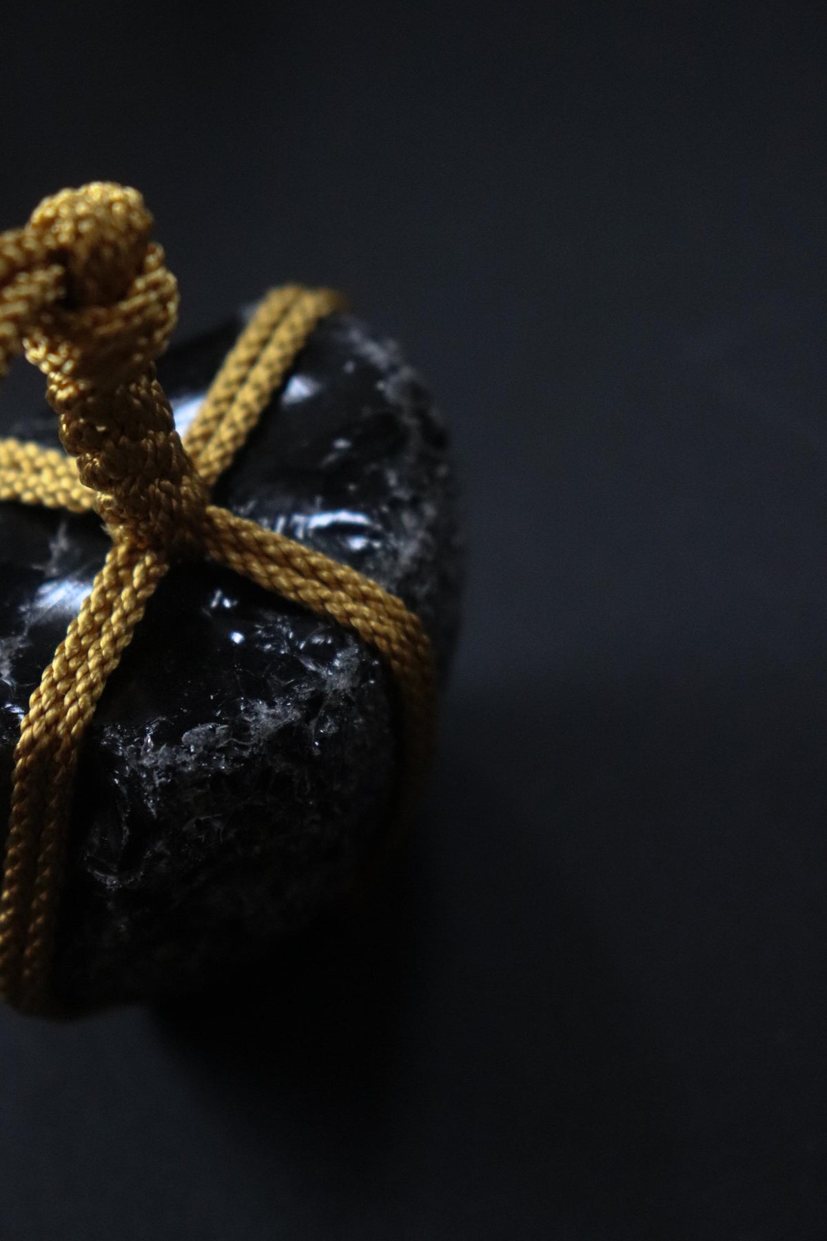 Japanese Sekimori-ishi Barrier Stone, Hokkaido Obsidian with Natural Fractured Surface, Wabi Sabi Garden Object