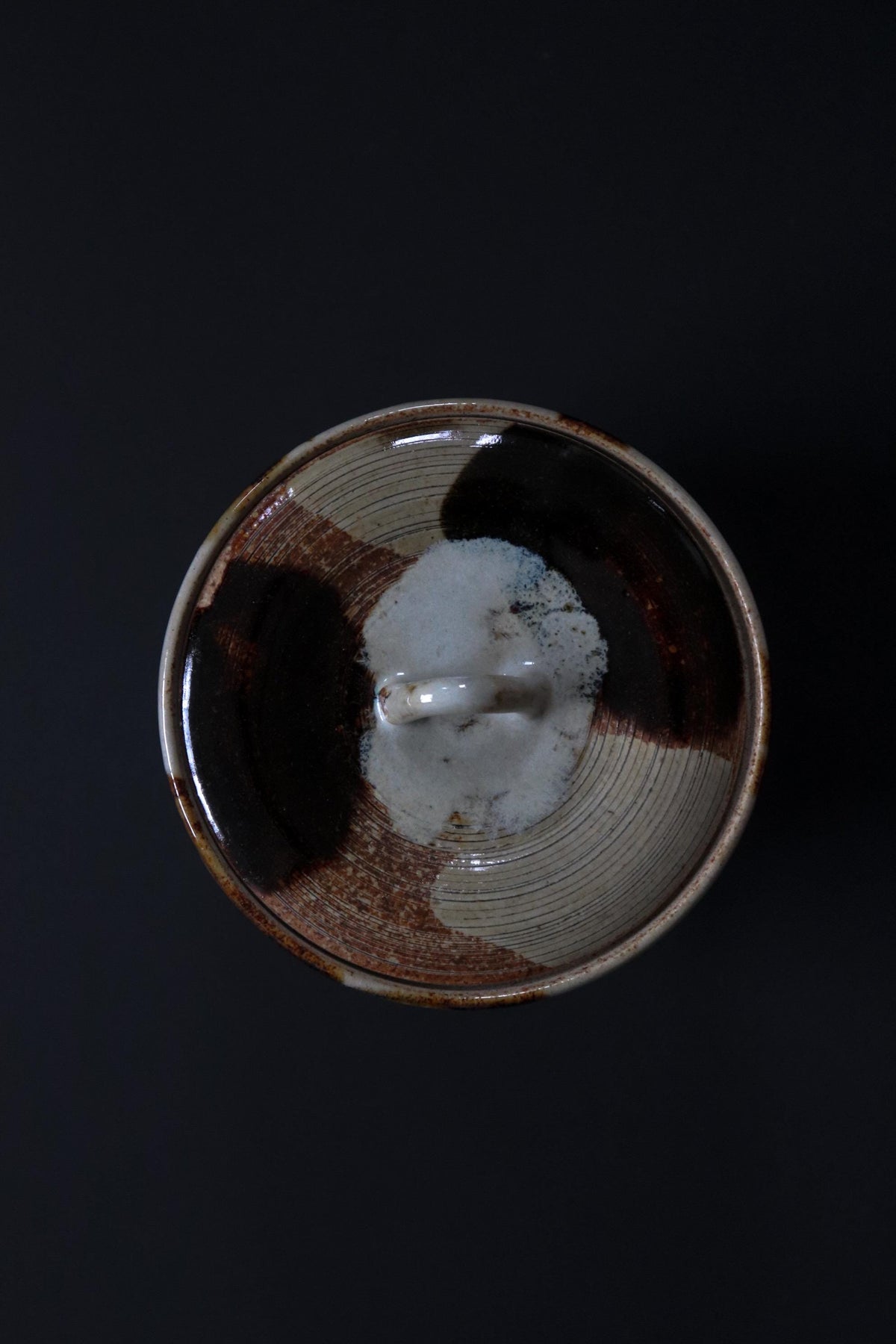 Vintage Japanese Akogi Ware Mizusashi, Tea Ceremony Water Jar, Expressive Drip Glaze Ceramic Vessel