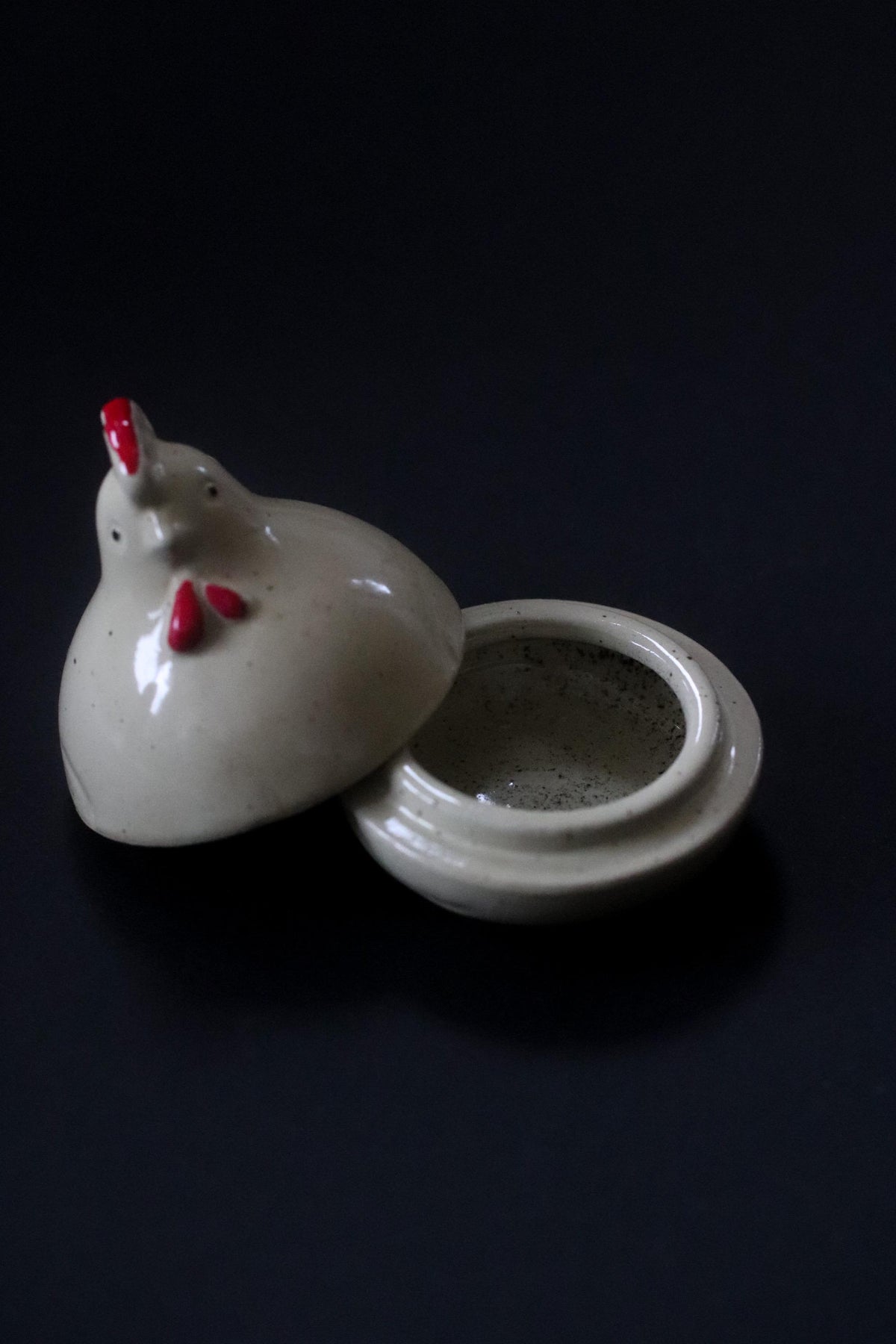Vintage Japanese Chicken Kogo Incense Container, White Ceramic Hen Sculpture, Signed Pottery, Tea Ceremony Object